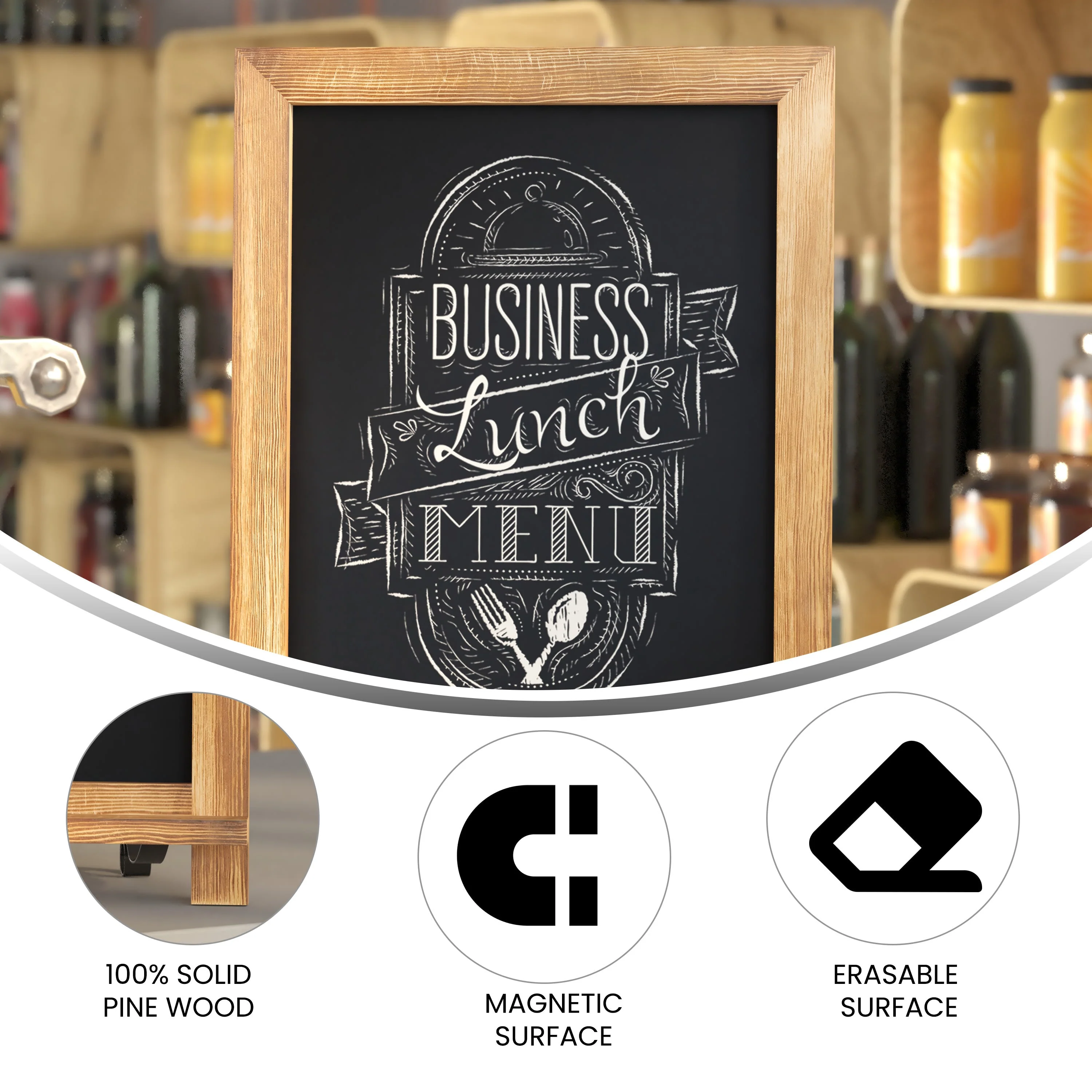 Canterbury Tabletop Magnetic Chalkboards Sign with Metal Scrolled Legs, Hanging Wall Chalkboards, Countertop Memo Board - Image 96
