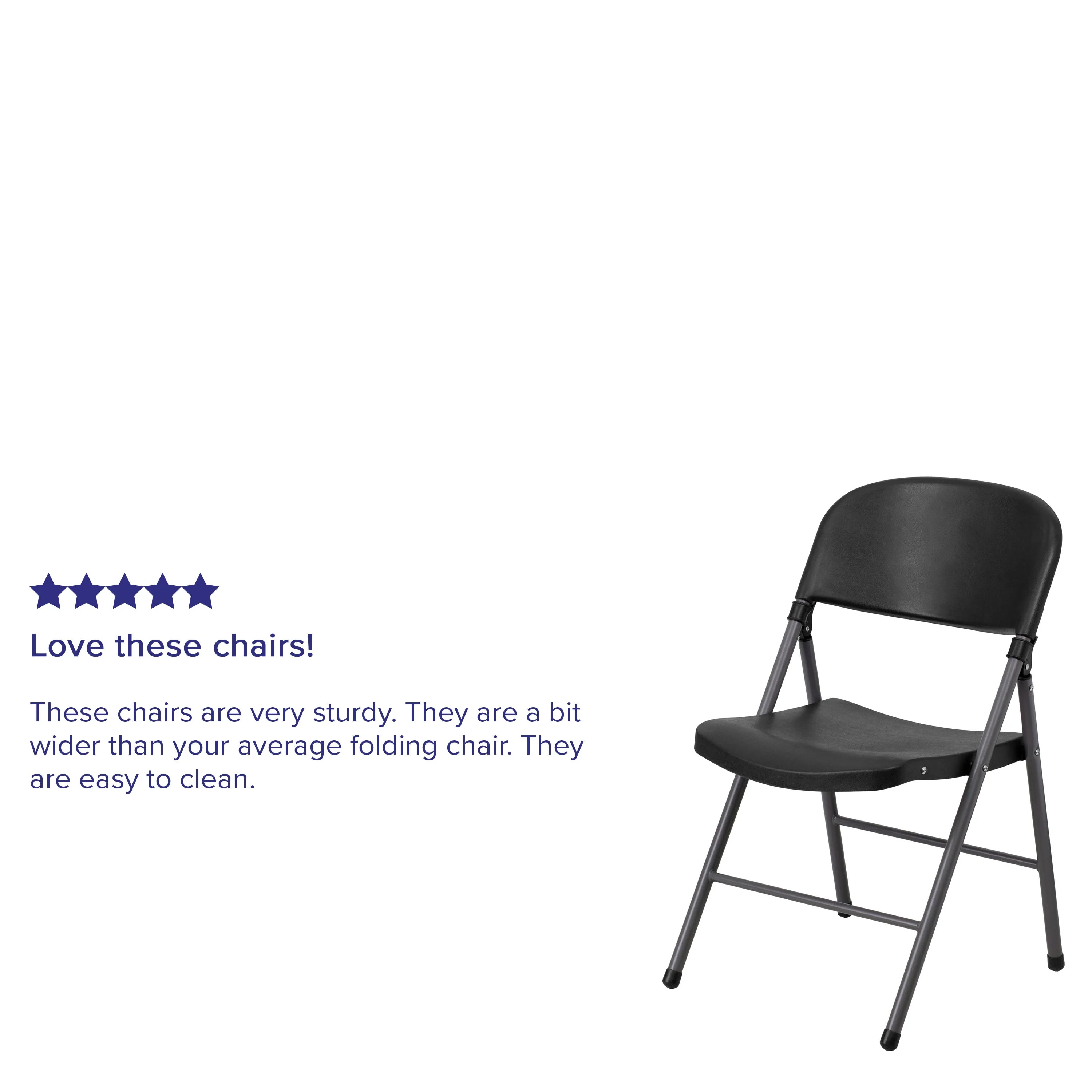 HERCULES Series 330 lb. Capacity Plastic Folding Chair with Charcoal Frame - Image 4