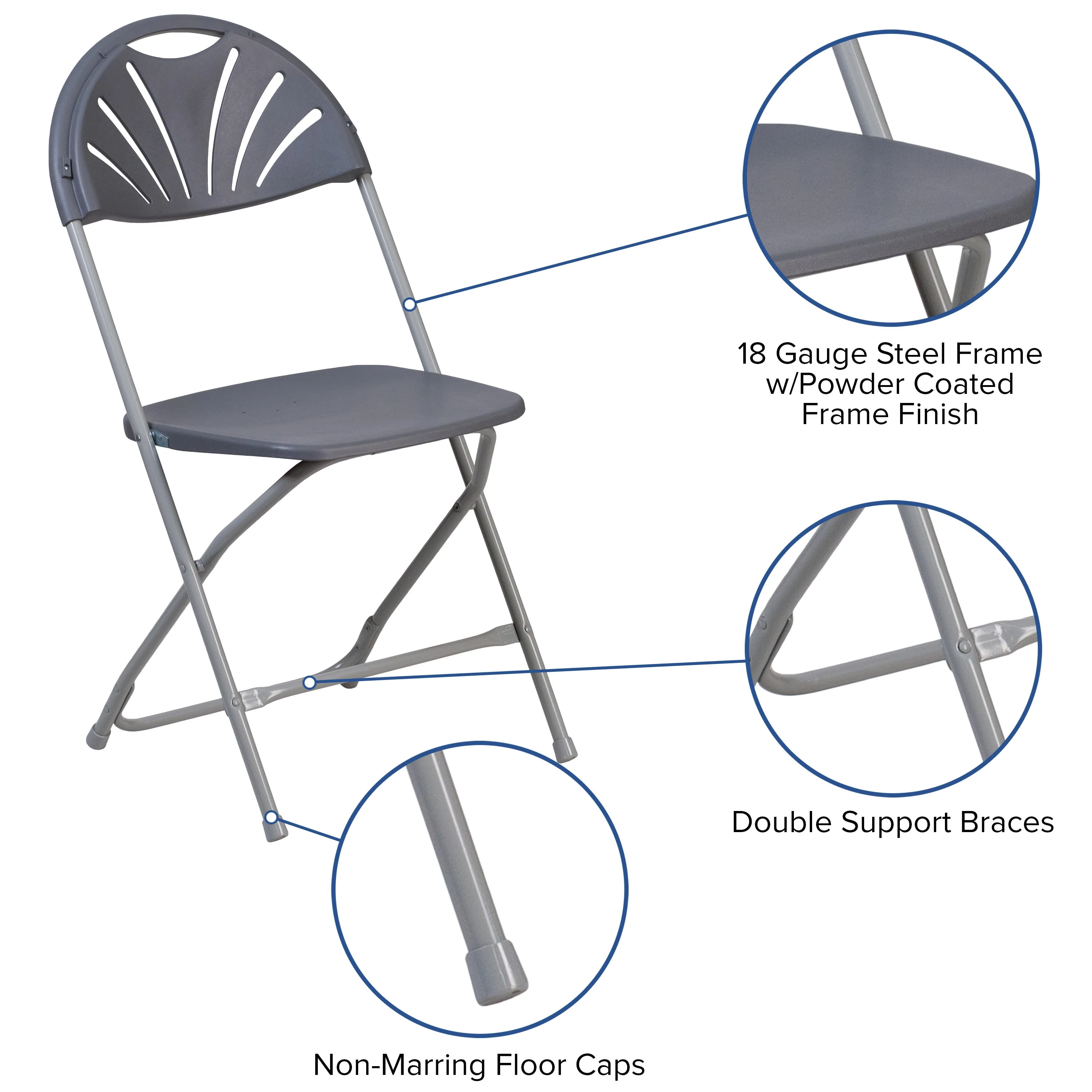HERCULES Series 650 lb. Capacity Plastic Fan Back Folding Chair - Image 110