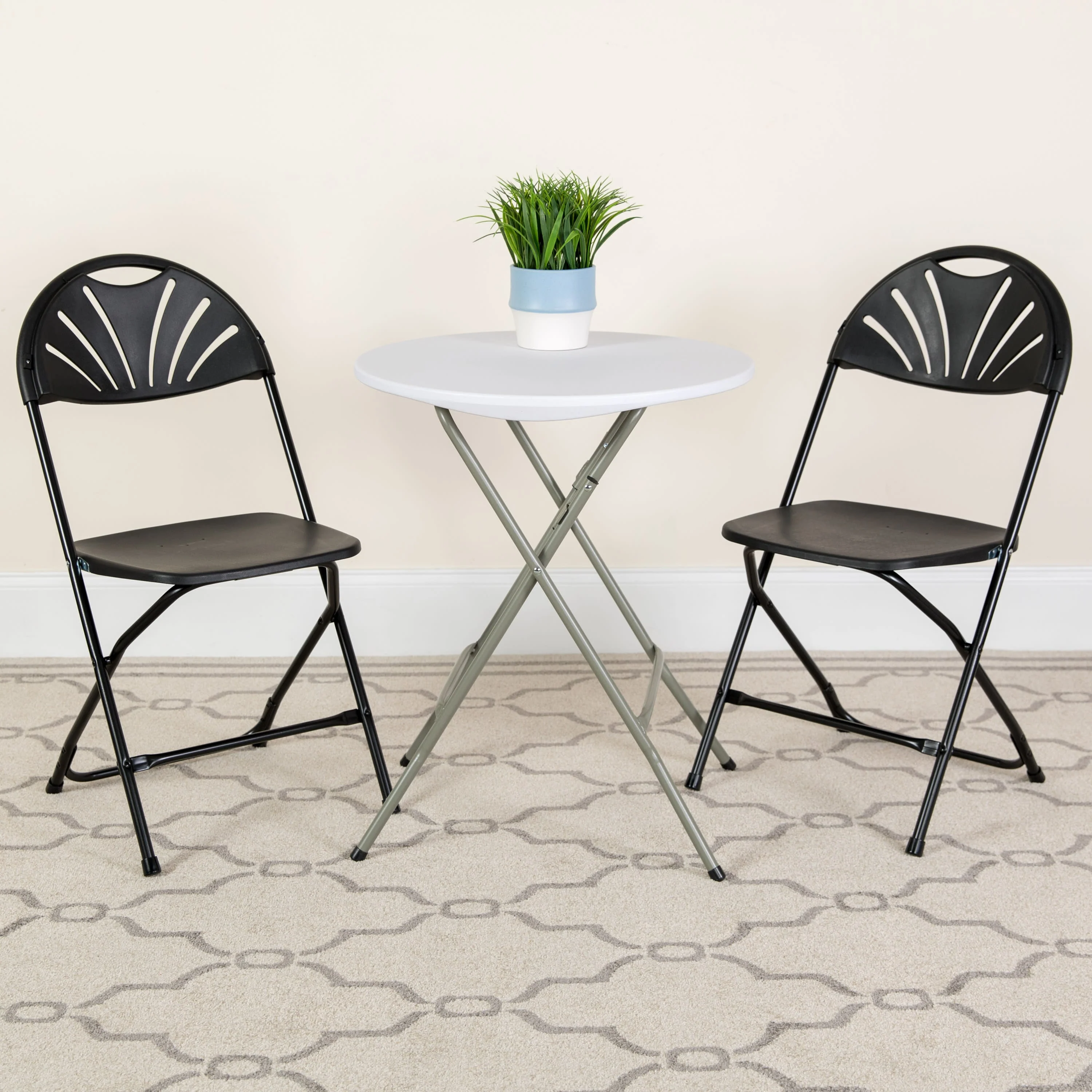 HERCULES Series 650 lb. Capacity Plastic Fan Back Folding Chair - Image 14