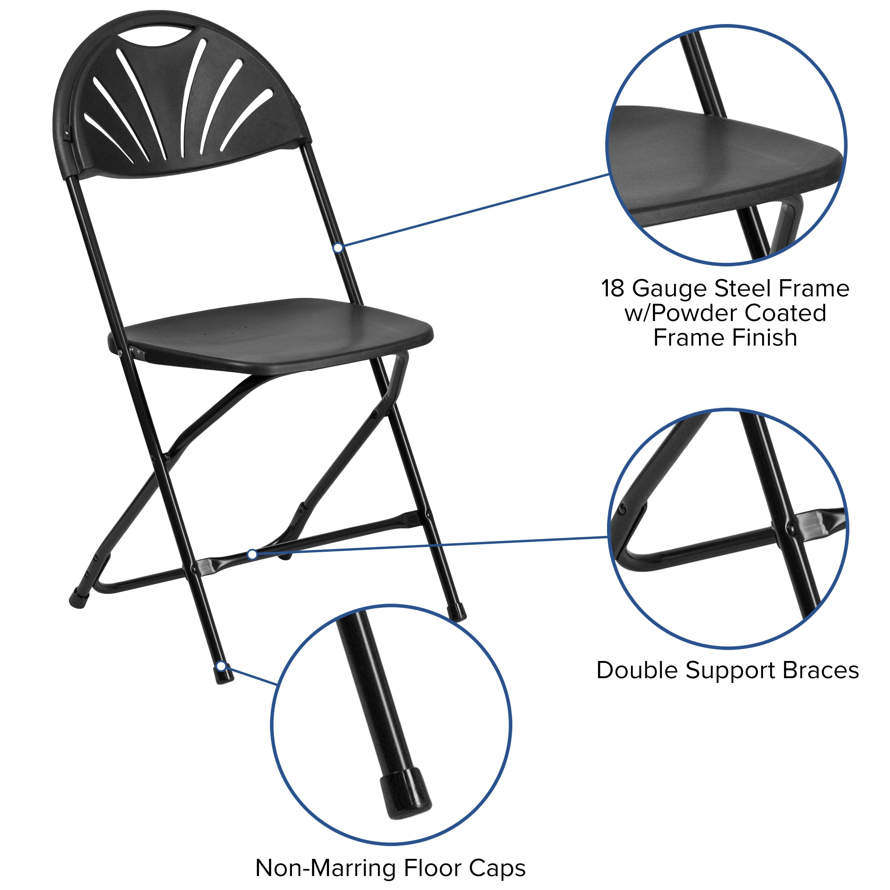 HERCULES Series 650 lb. Capacity Plastic Fan Back Folding Chair - Image 17