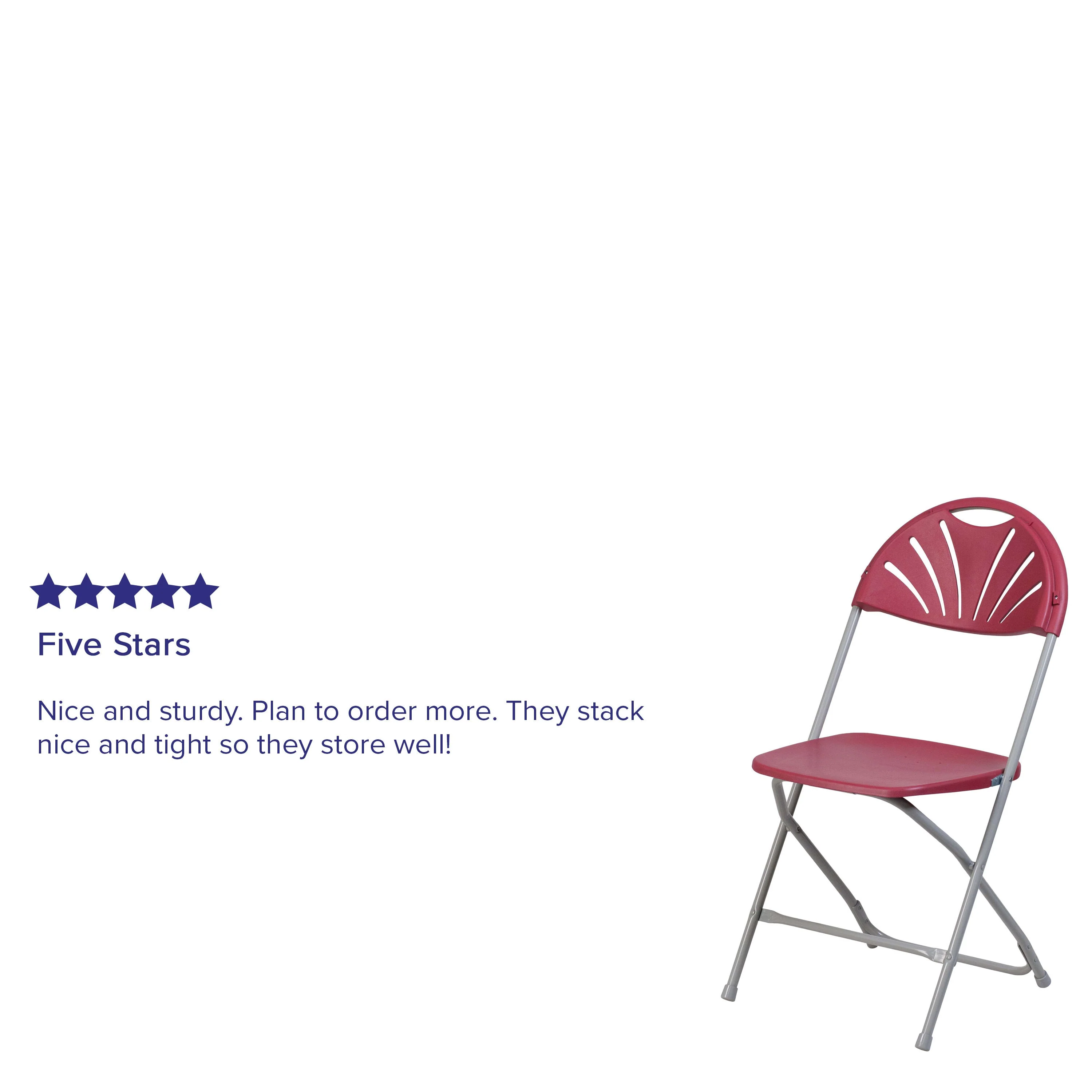 HERCULES Series 650 lb. Capacity Plastic Fan Back Folding Chair - Image 28