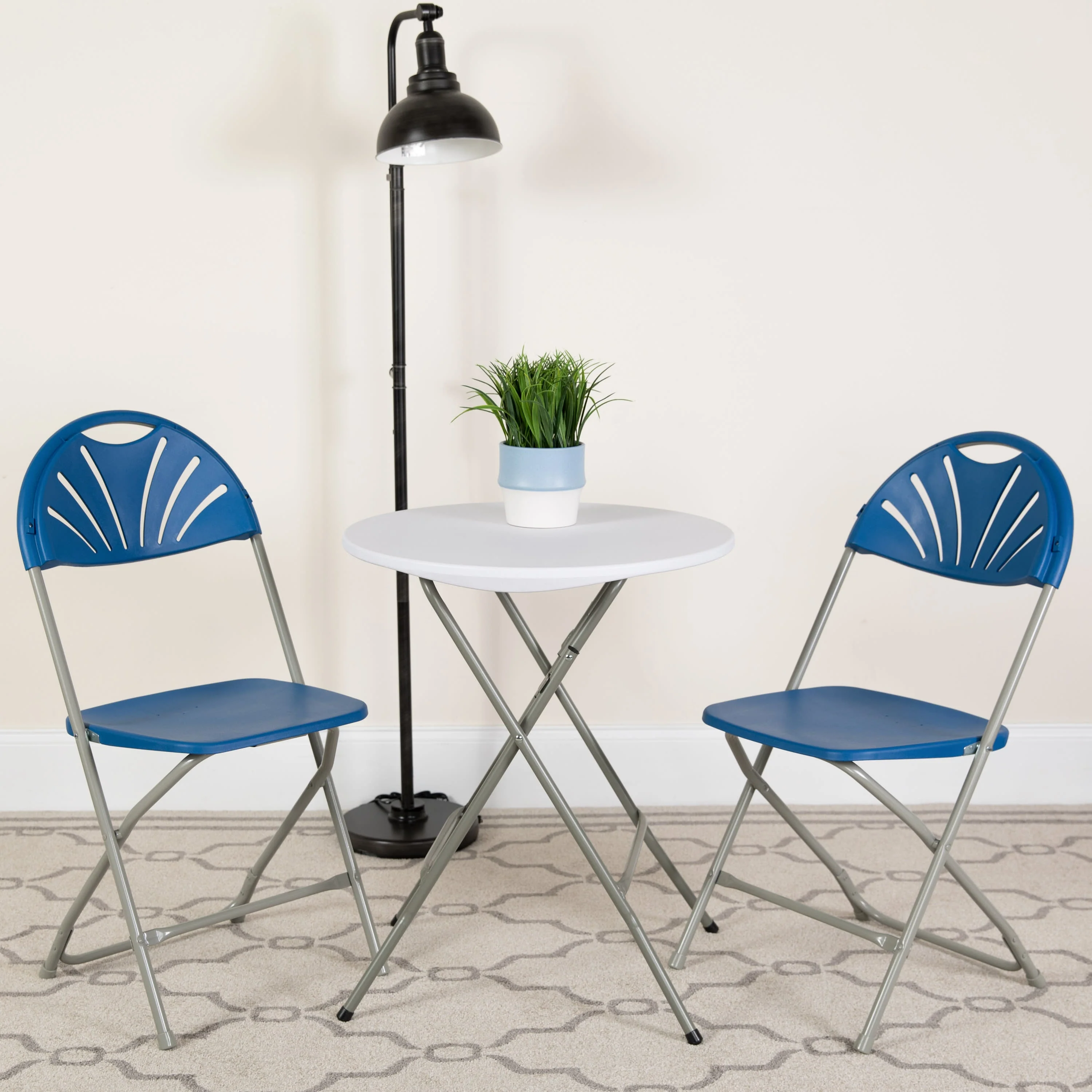 HERCULES Series 650 lb. Capacity Plastic Fan Back Folding Chair - Image 54