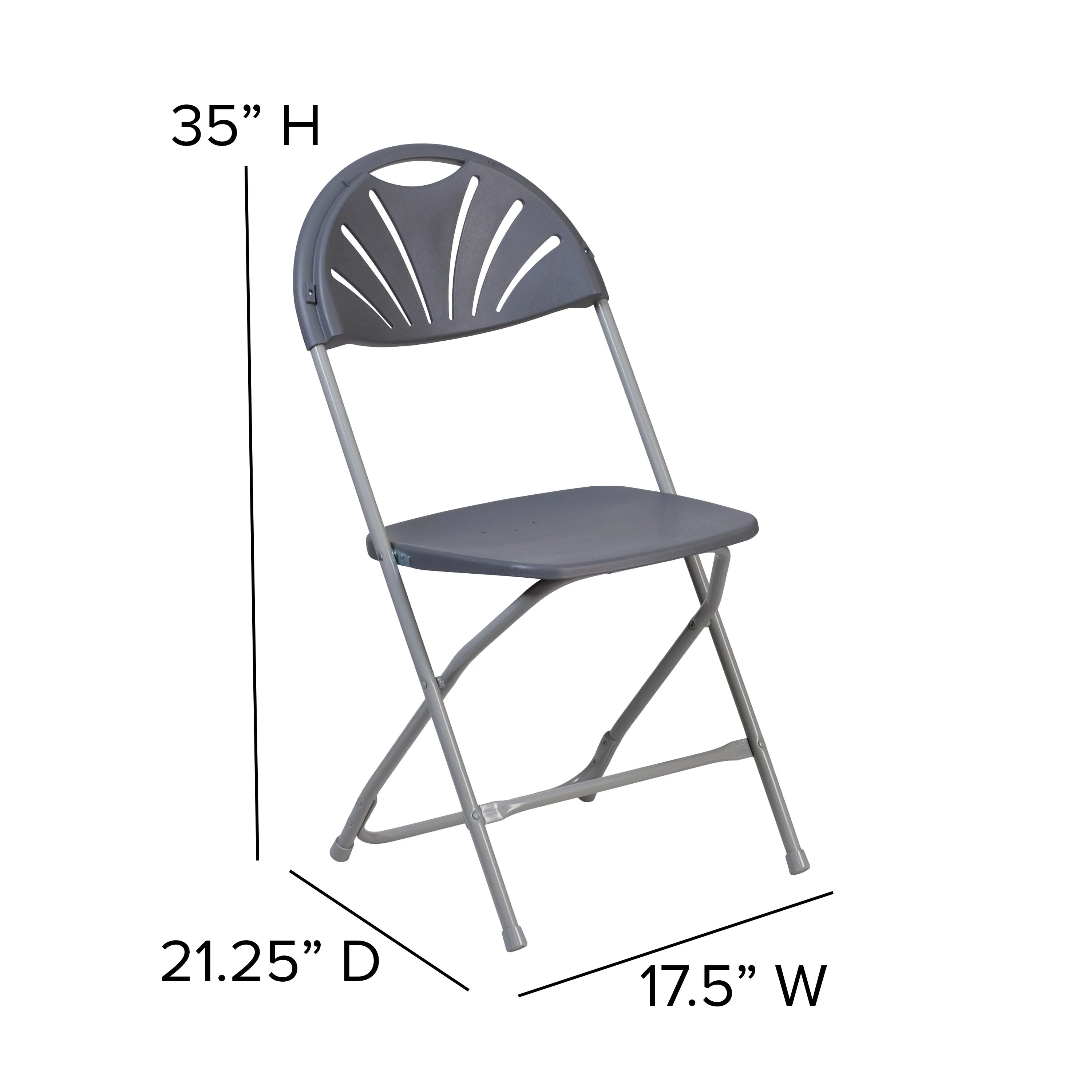 HERCULES Series 650 lb. Capacity Plastic Fan Back Folding Chair - Image 6
