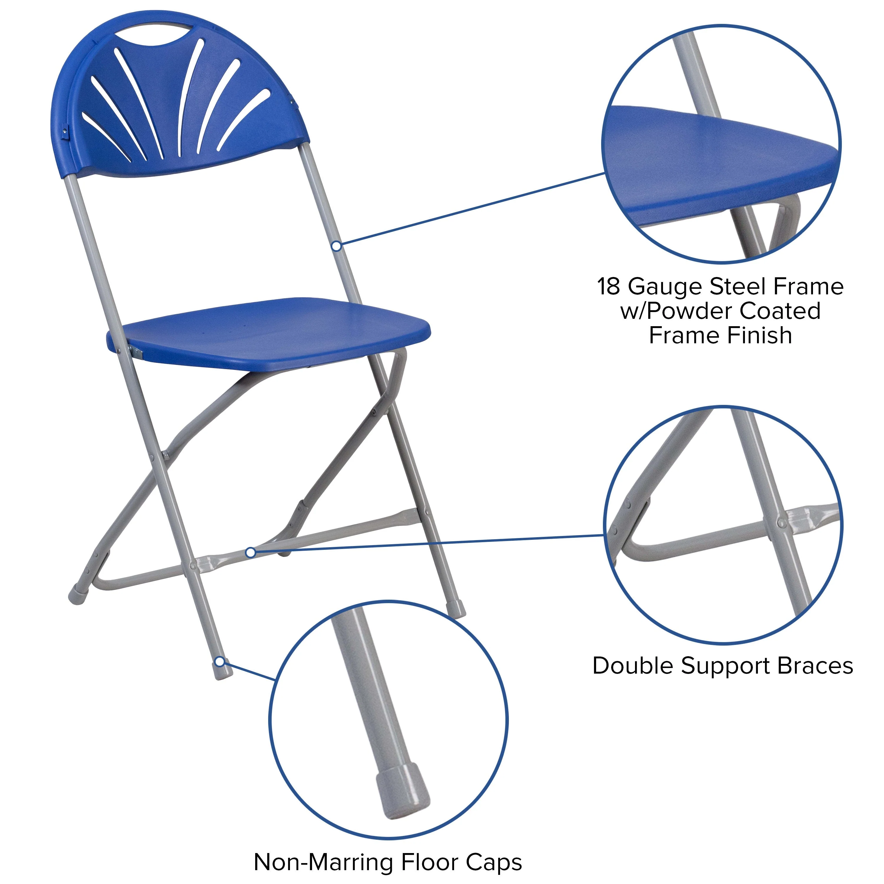 HERCULES Series 650 lb. Capacity Plastic Fan Back Folding Chair - Image 86