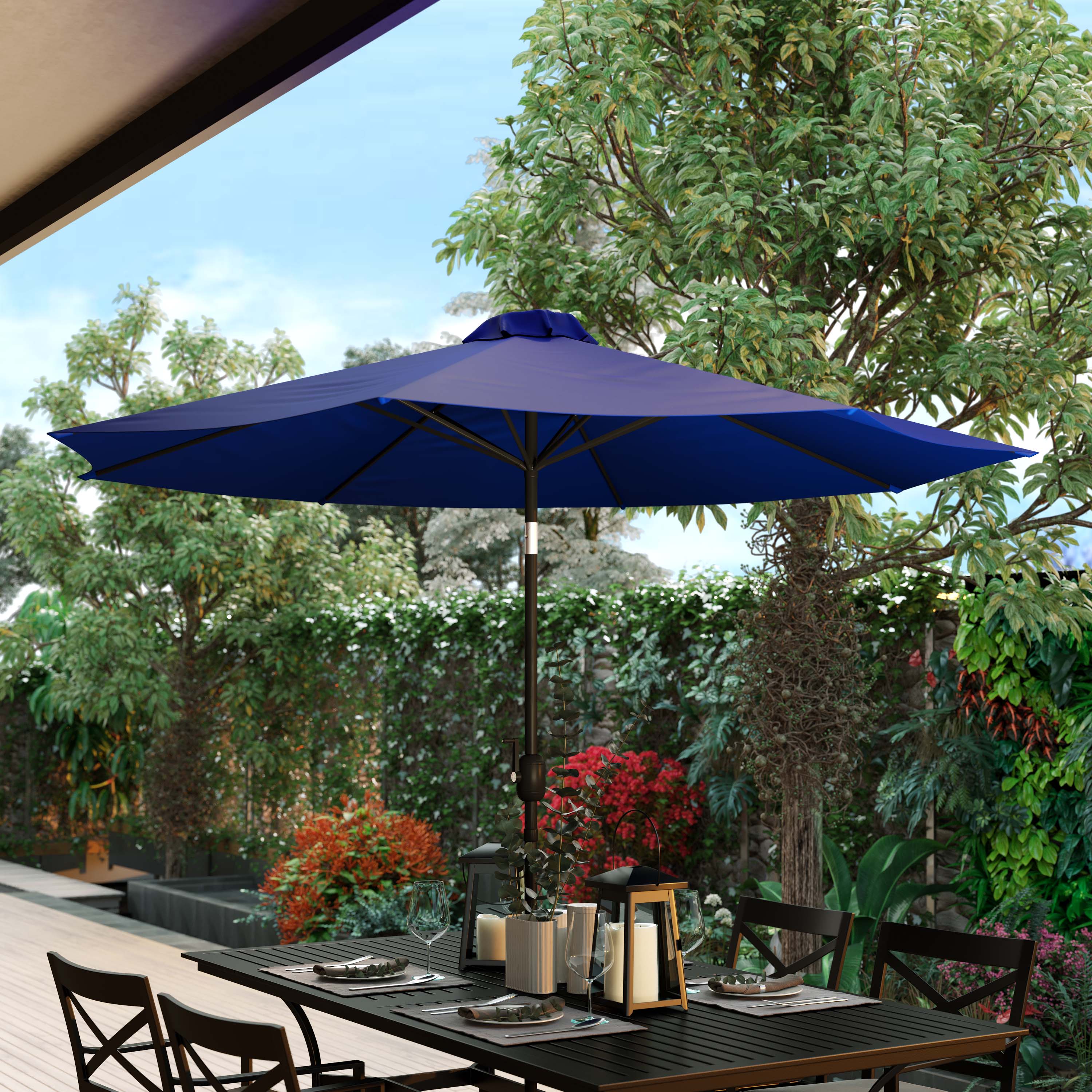 Kona 9 FT Round Umbrella with 1.5" Diameter Aluminum Pole with Crank and Tilt Function - Image 14