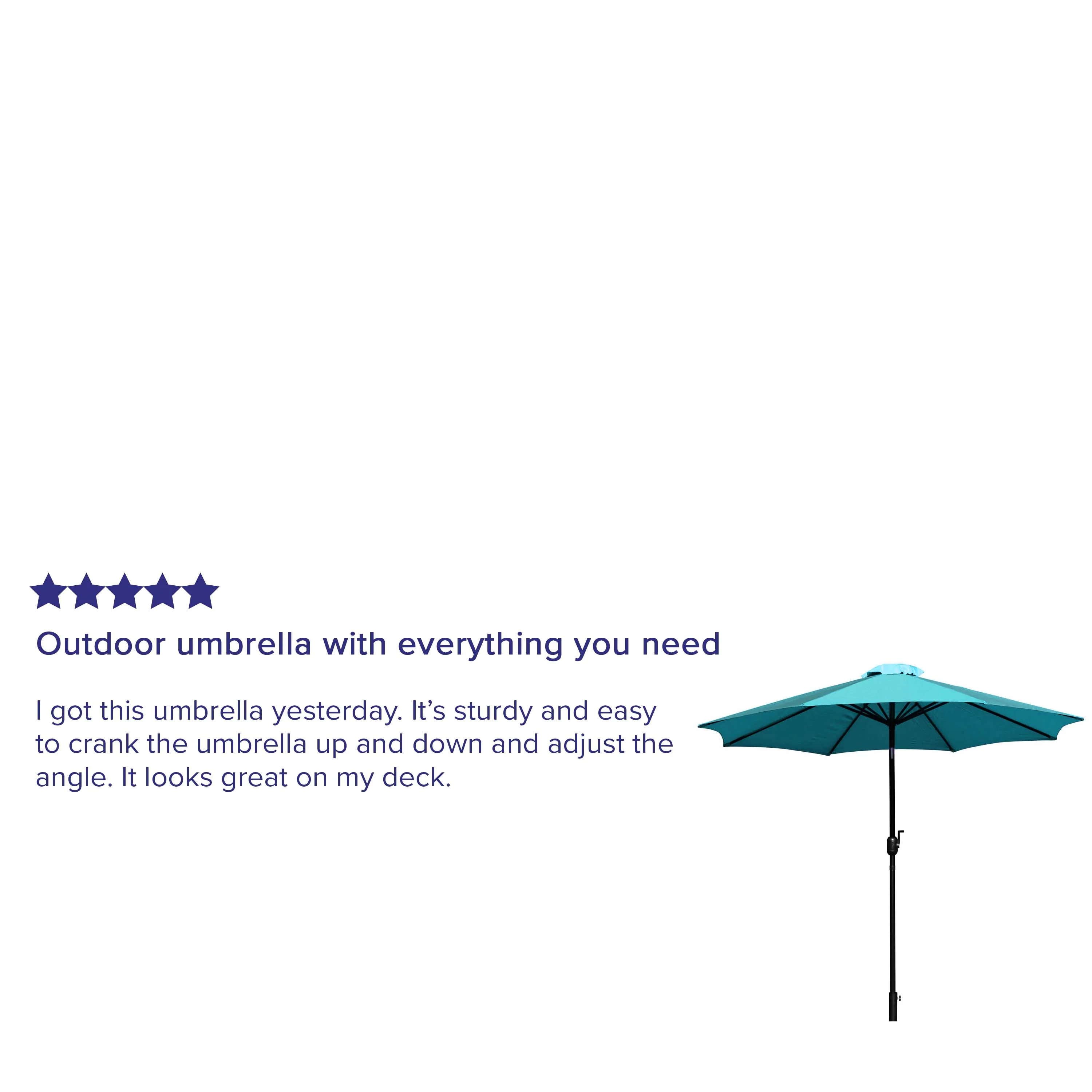 Kona 9 FT Round Umbrella with 1.5" Diameter Aluminum Pole with Crank and Tilt Function - Image 4
