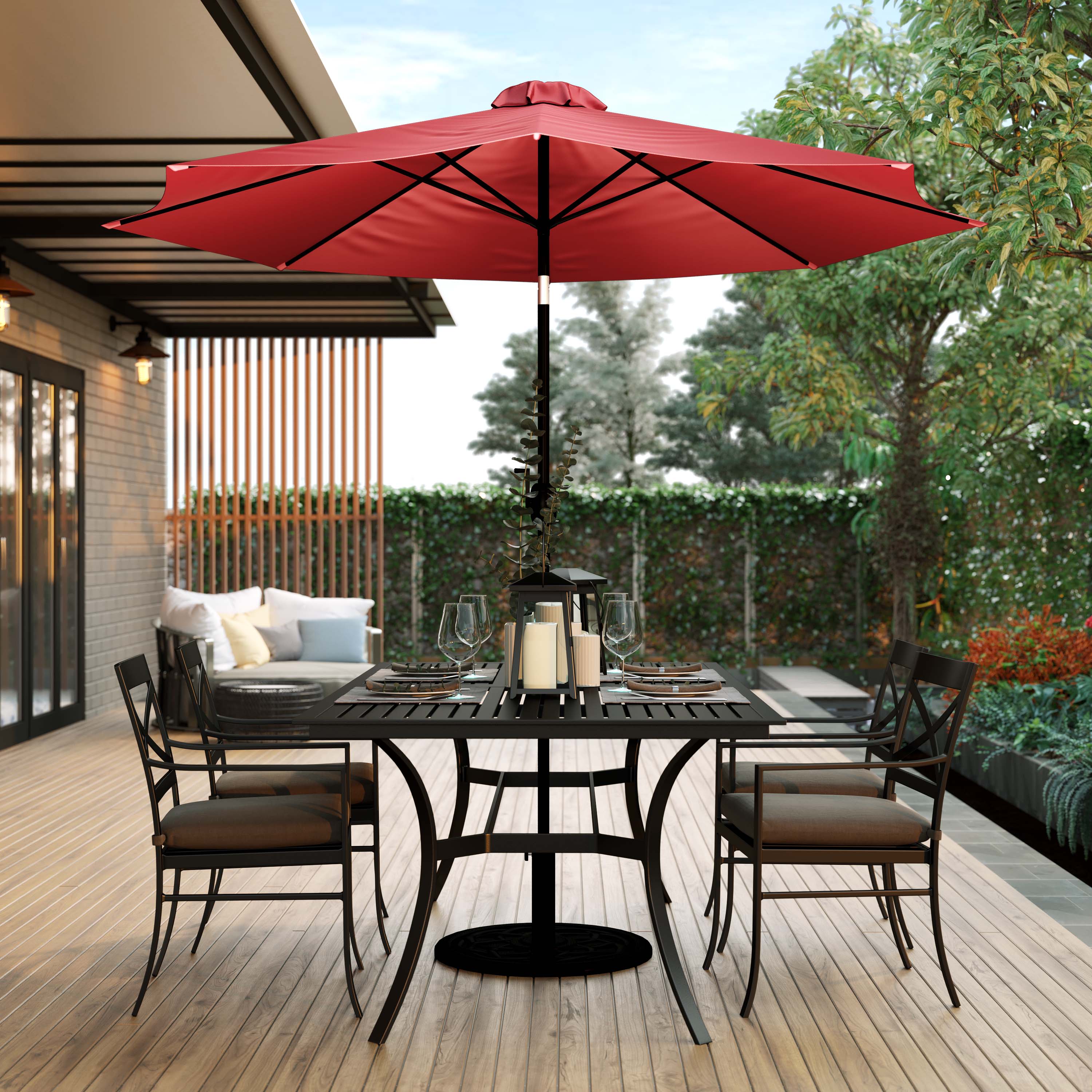 Kona 9 FT Round Umbrella with 1.5" Diameter Aluminum Pole with Crank and Tilt Function - Image 43