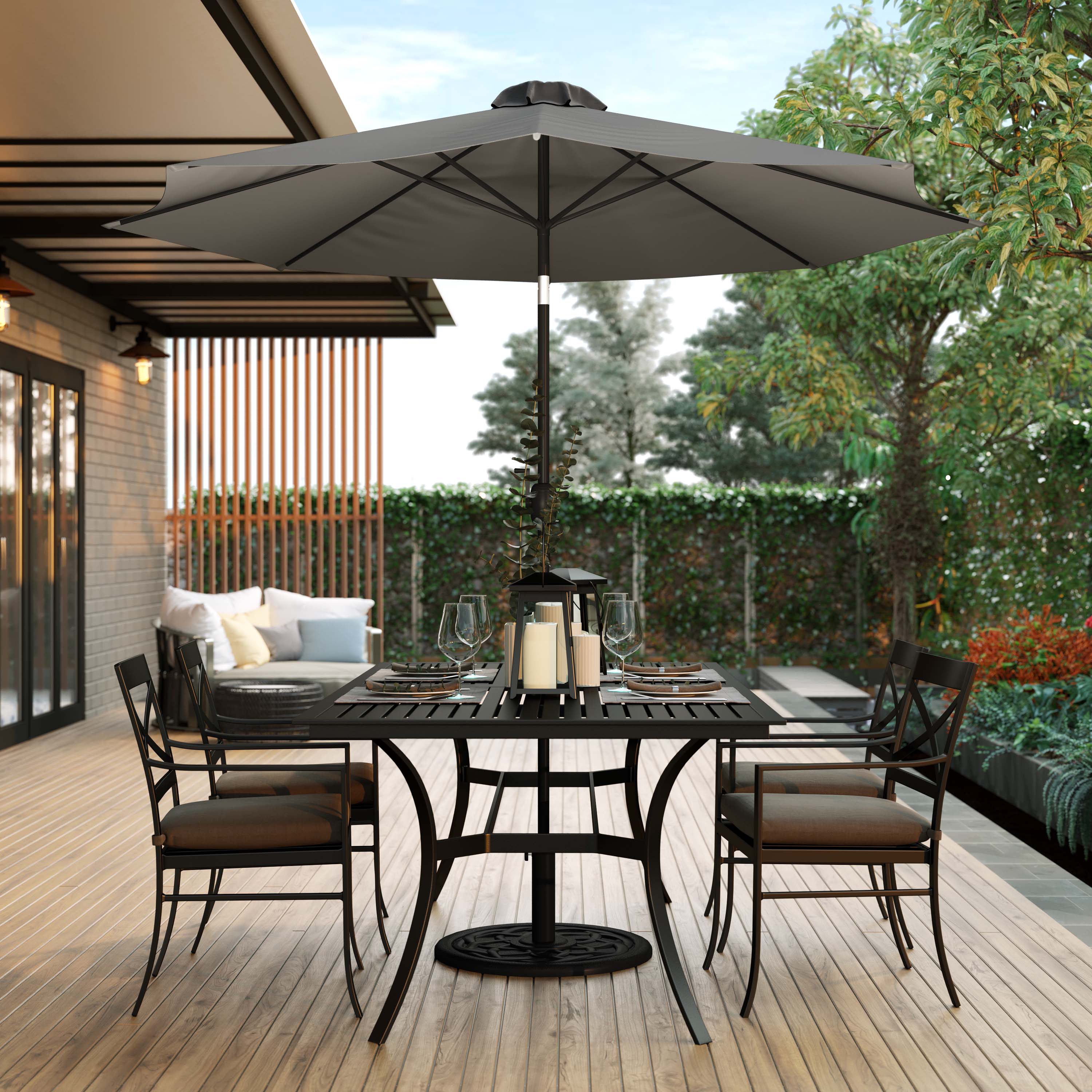 Kona 9 FT Round Umbrella with 1.5" Diameter Aluminum Pole with Crank and Tilt Function - Image 55