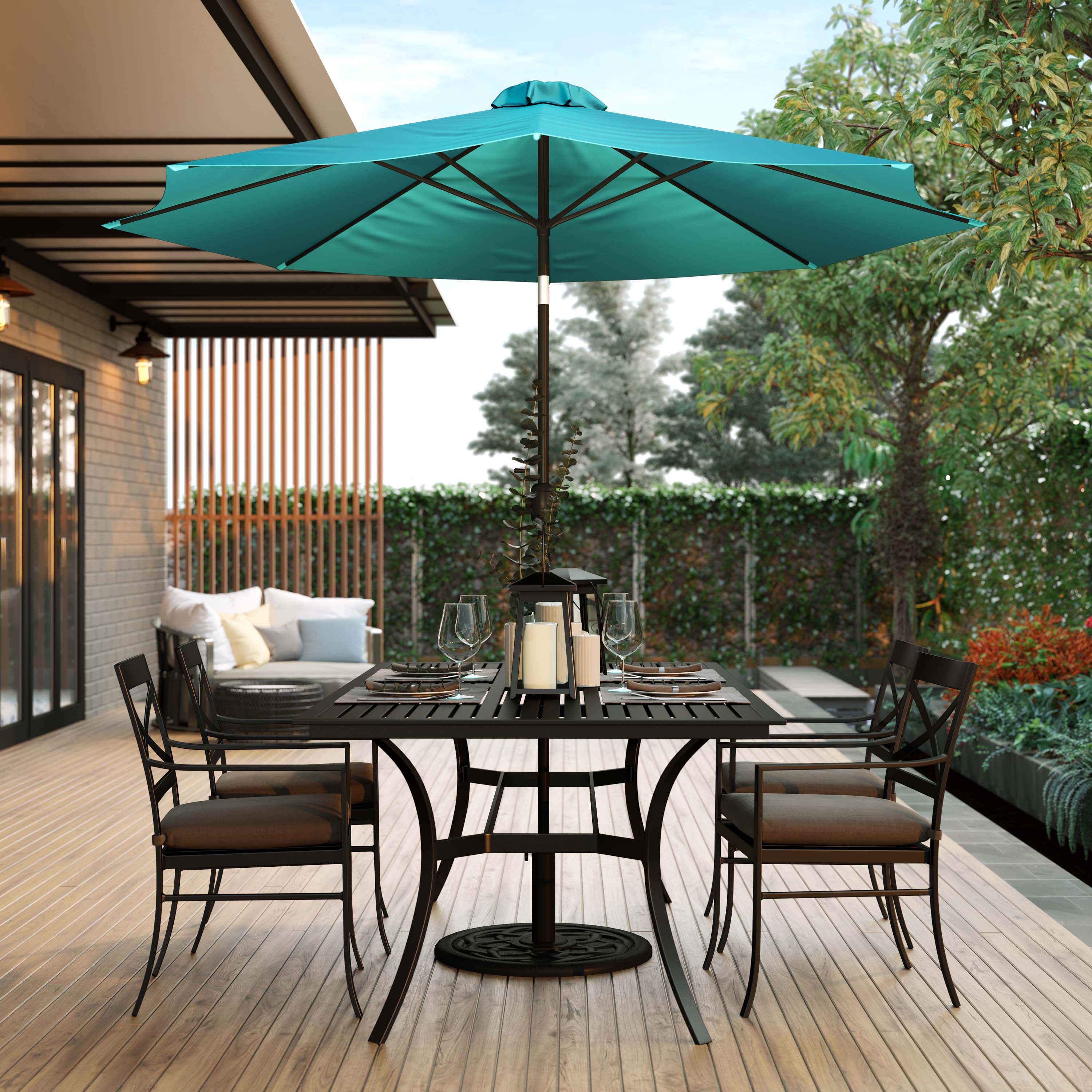 Kona 9 FT Round Umbrella with 1.5" Diameter Aluminum Pole with Crank and Tilt Function - Image 7