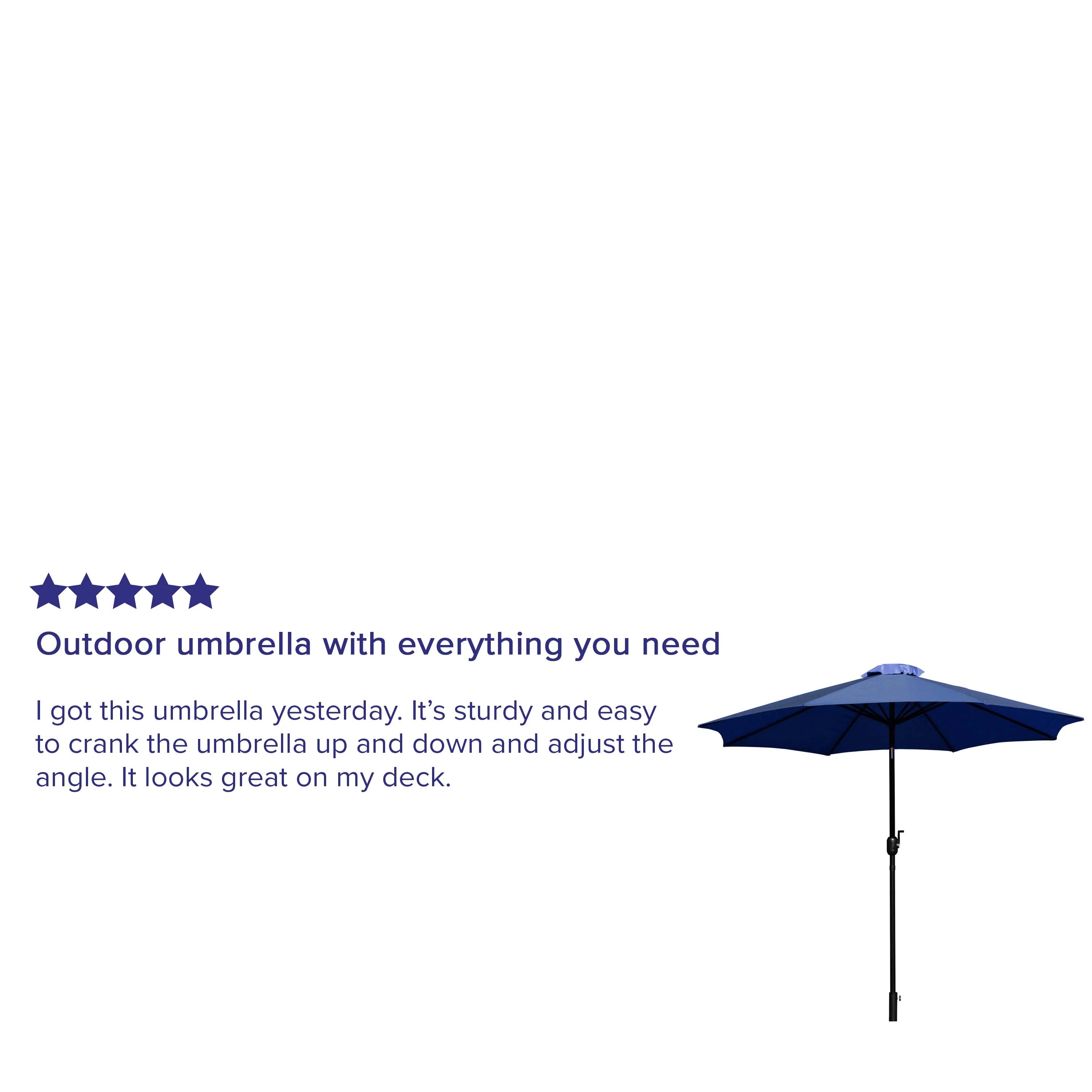 Kona9 FT Round Umbrella with Crank and Tilt Function and Standing Umbrella Base - Image 54