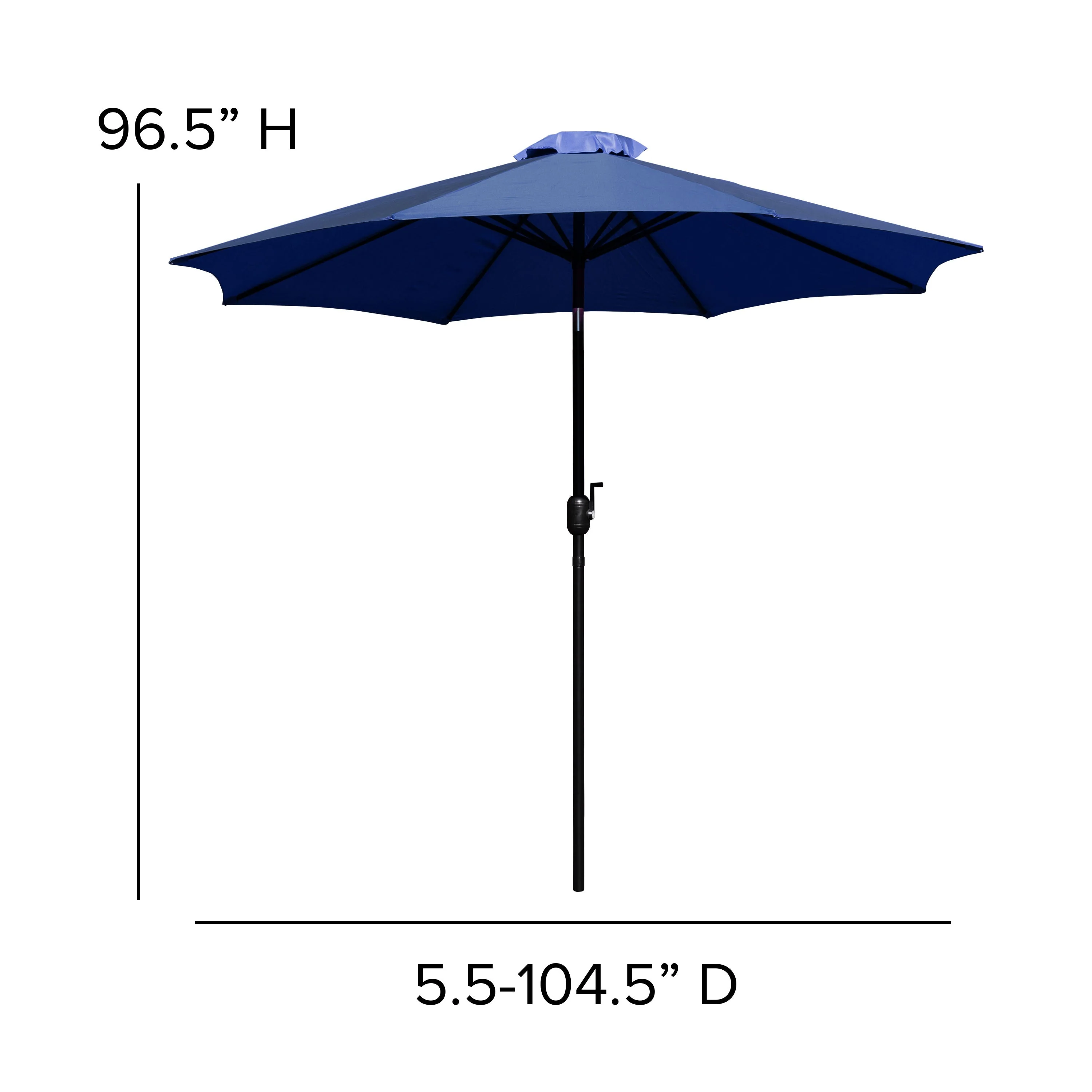 Kona9 FT Round Umbrella with Crank and Tilt Function and Standing Umbrella Base - Image 56