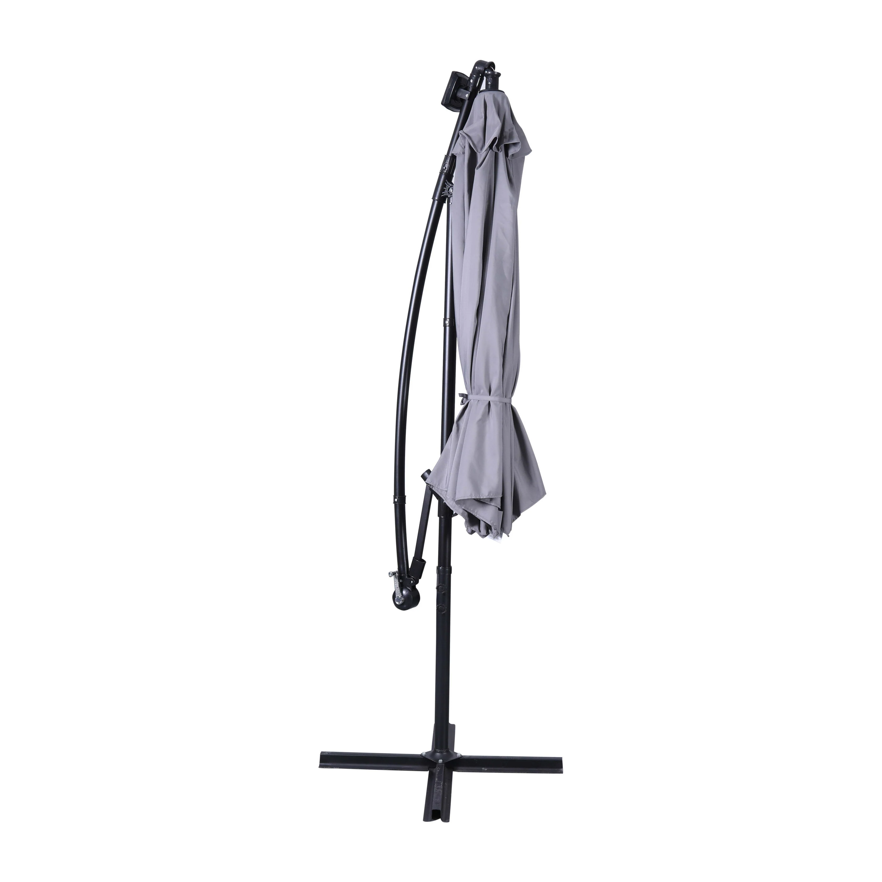 Sedona Commercial Grade 10ft Round Solar LED Cantilever Umbrella with Easy Lift and Tilt Function, Built in Cross Base - Image 19