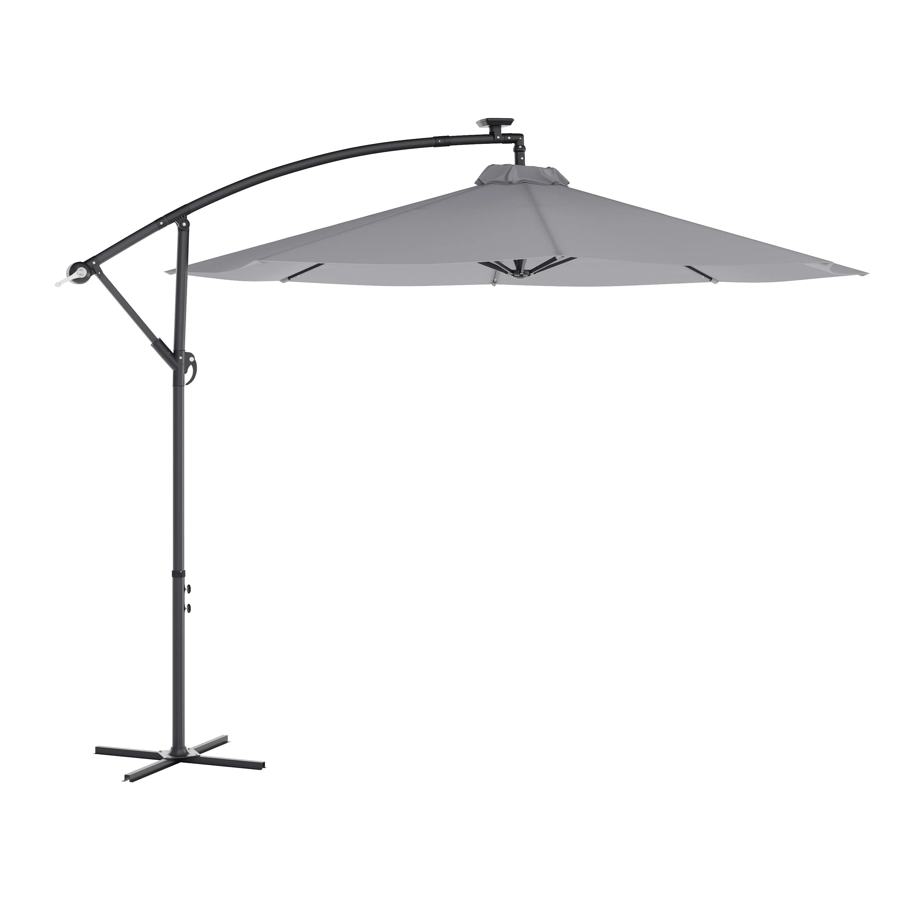 Sedona Commercial Grade 10ft Round Solar LED Cantilever Umbrella with Easy Lift and Tilt Function, Built in Cross Base - Image 26