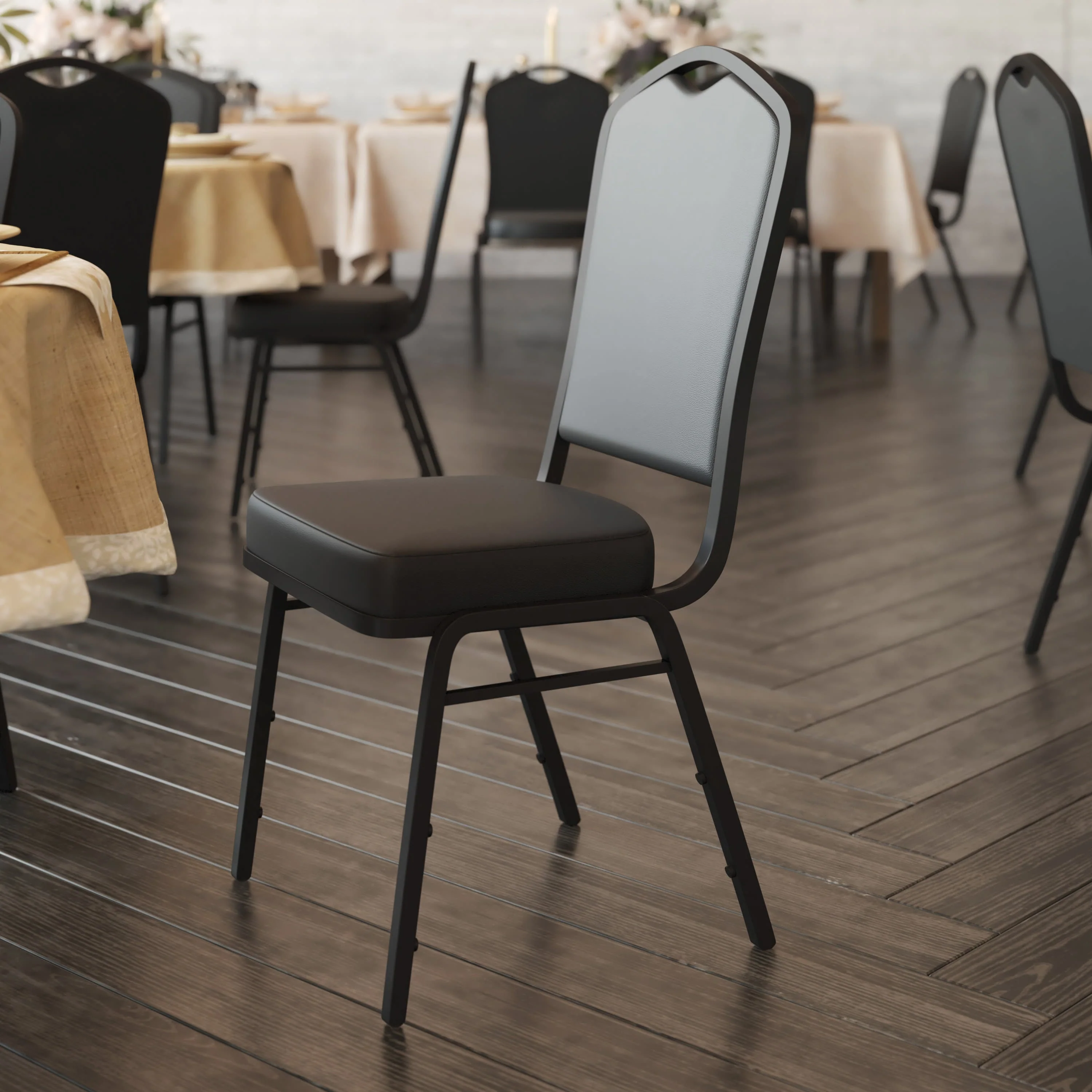 HERCULES Series Crown Back Stacking Banquet Chair - Image 116