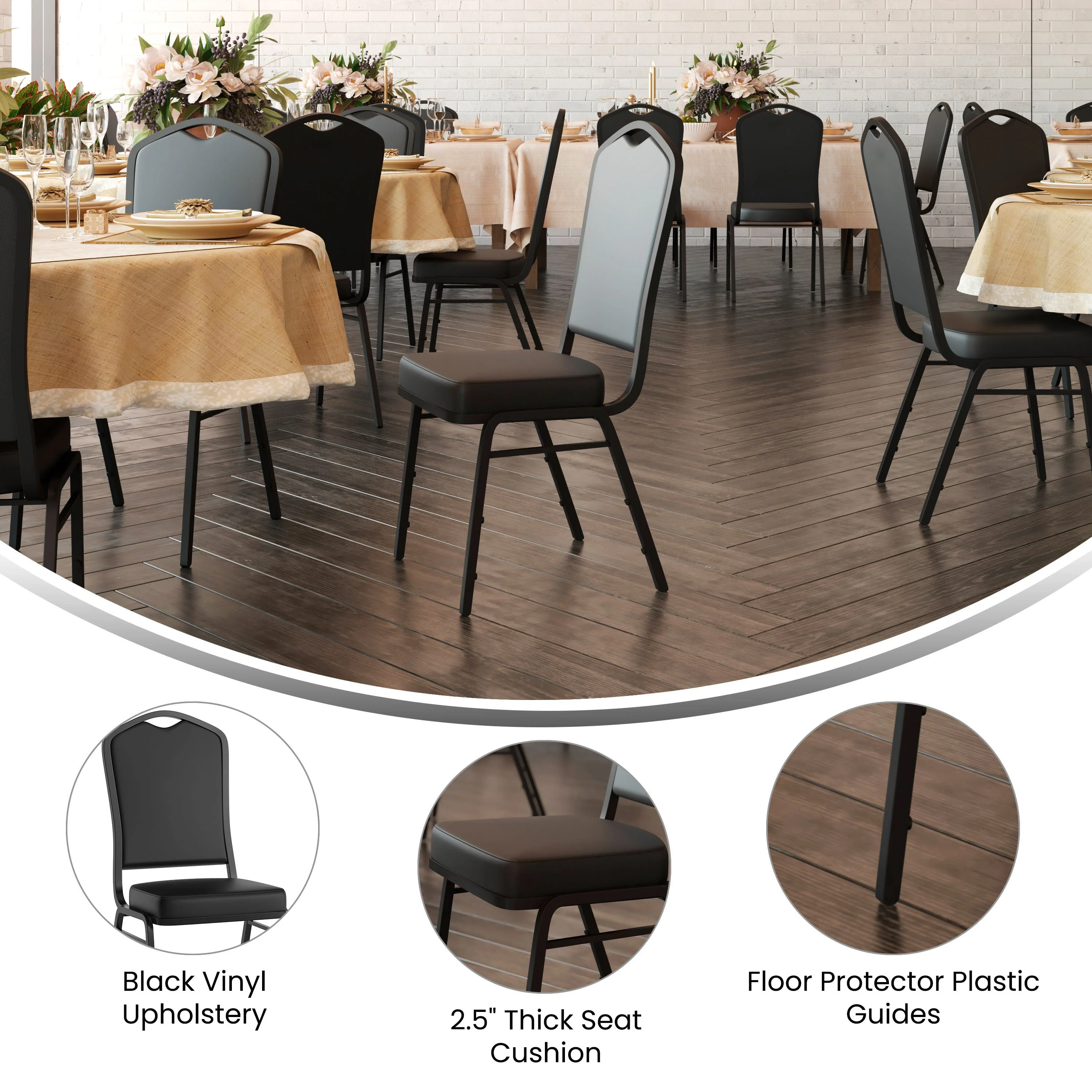 HERCULES Series Crown Back Stacking Banquet Chair - Image 118