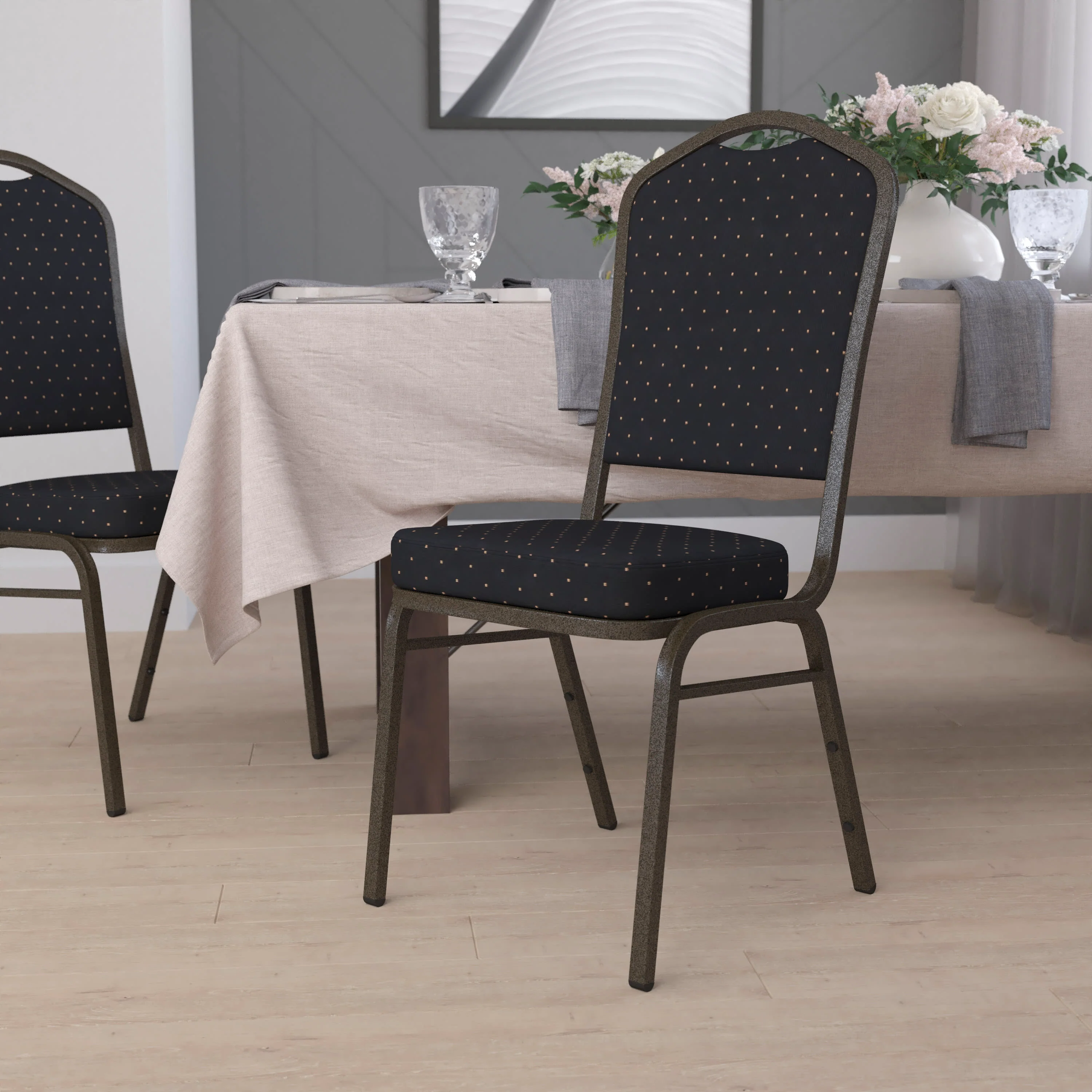 HERCULES Series Crown Back Stacking Banquet Chair - Image 134