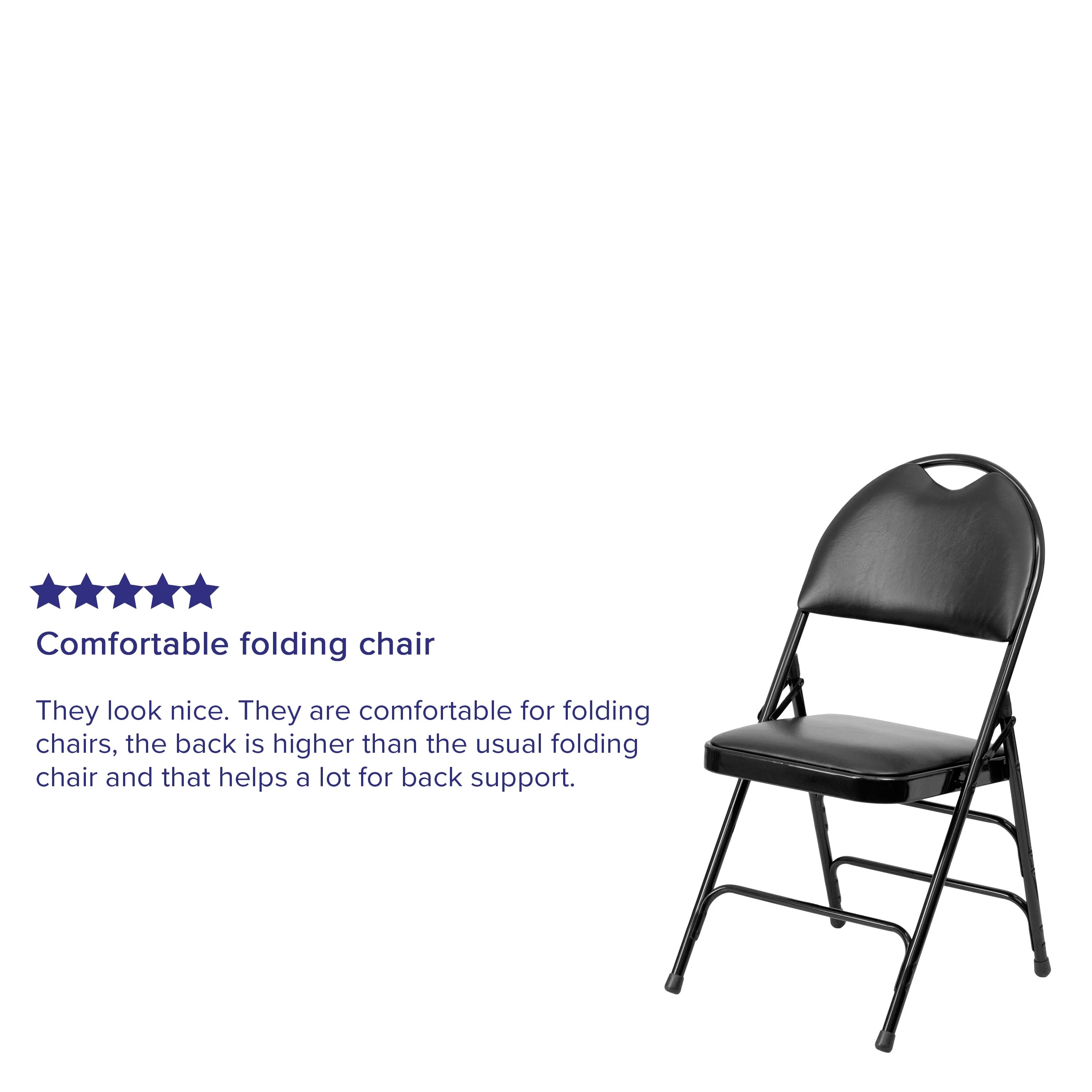 HERCULES Series Extra Large Ultra-Premium Triple Braced Metal Folding Chair with Easy-Carry Handle - Image 4