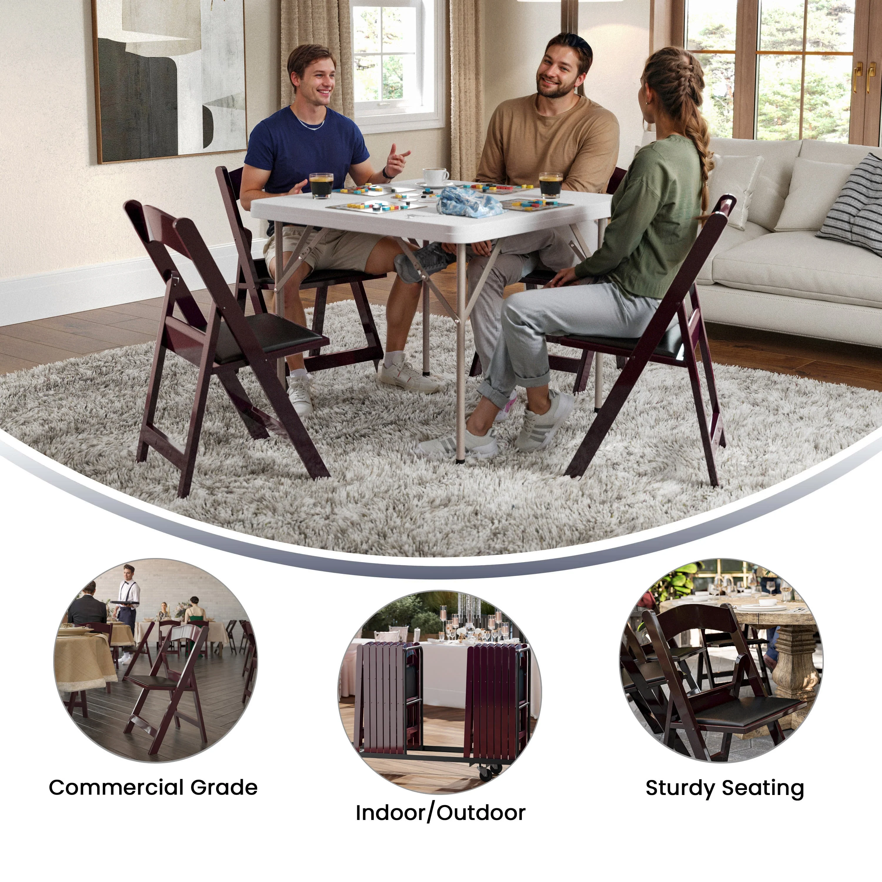 Hercules Folding Chair - Stackable Resin – 800LB Weight Capacity Event Chair - Image 16