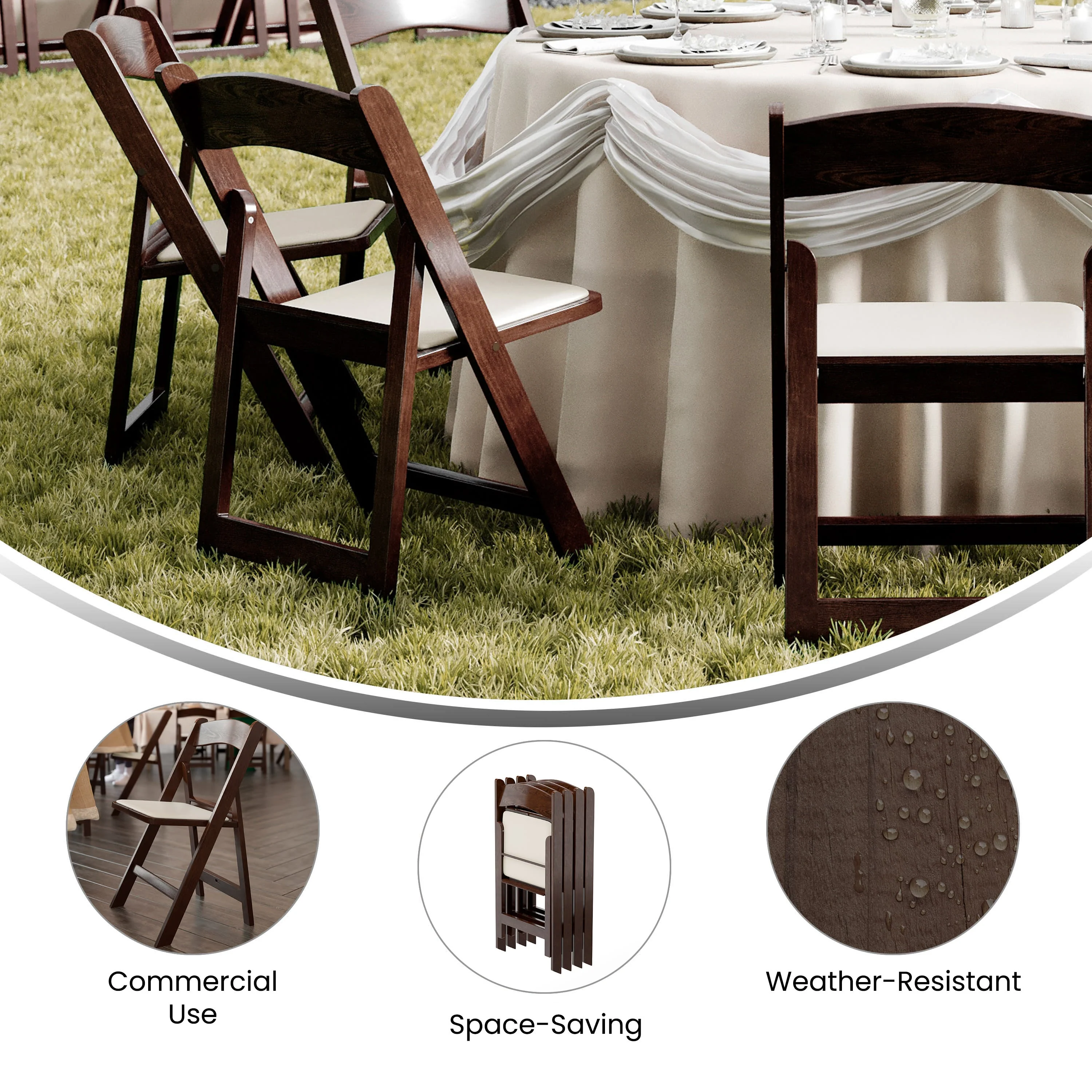 Hercules Folding Chair - Stackable Resin – 800LB Weight Capacity Event Chair - Image 32