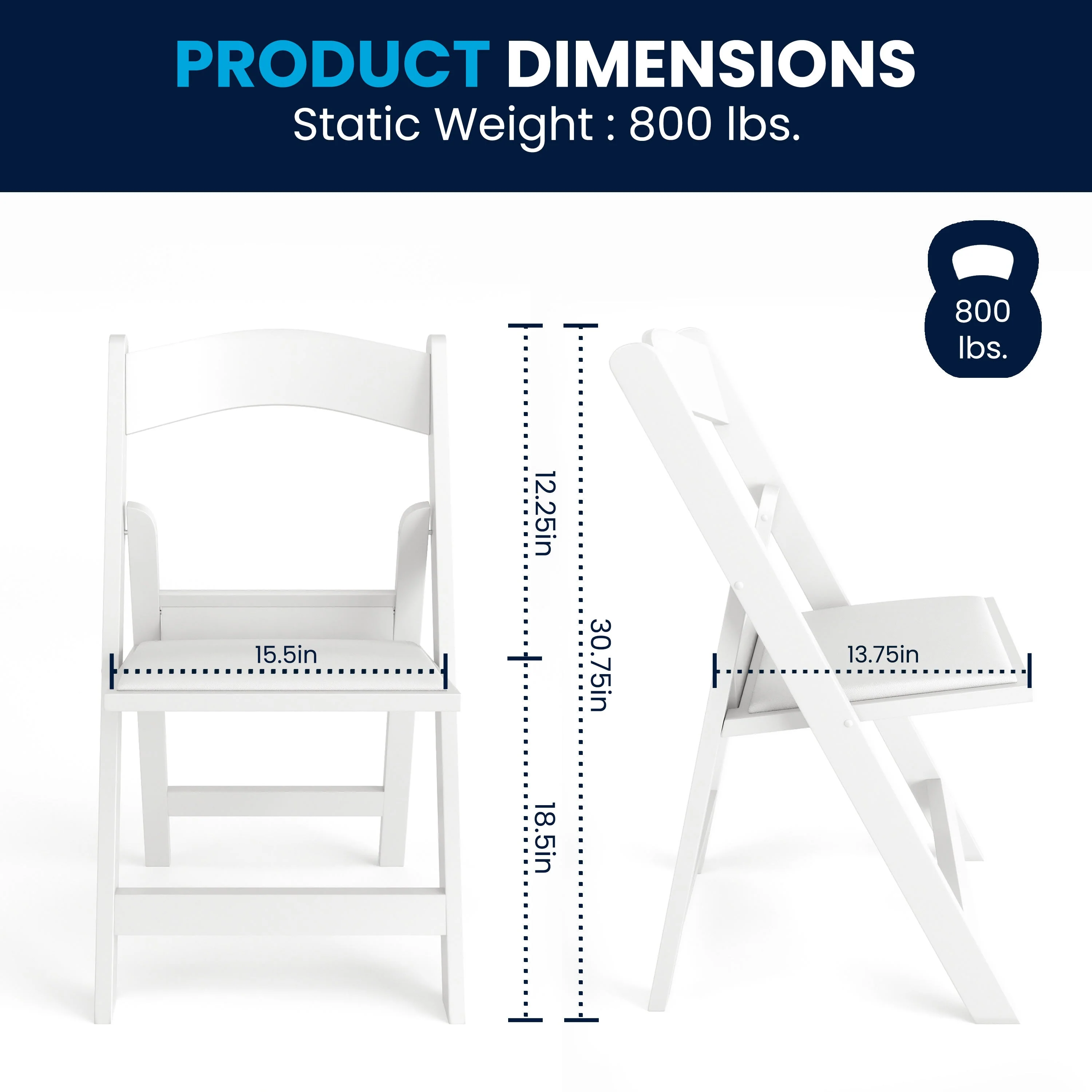 Hercules Folding Chair - Stackable Resin – 800LB Weight Capacity Event Chair - Image 46