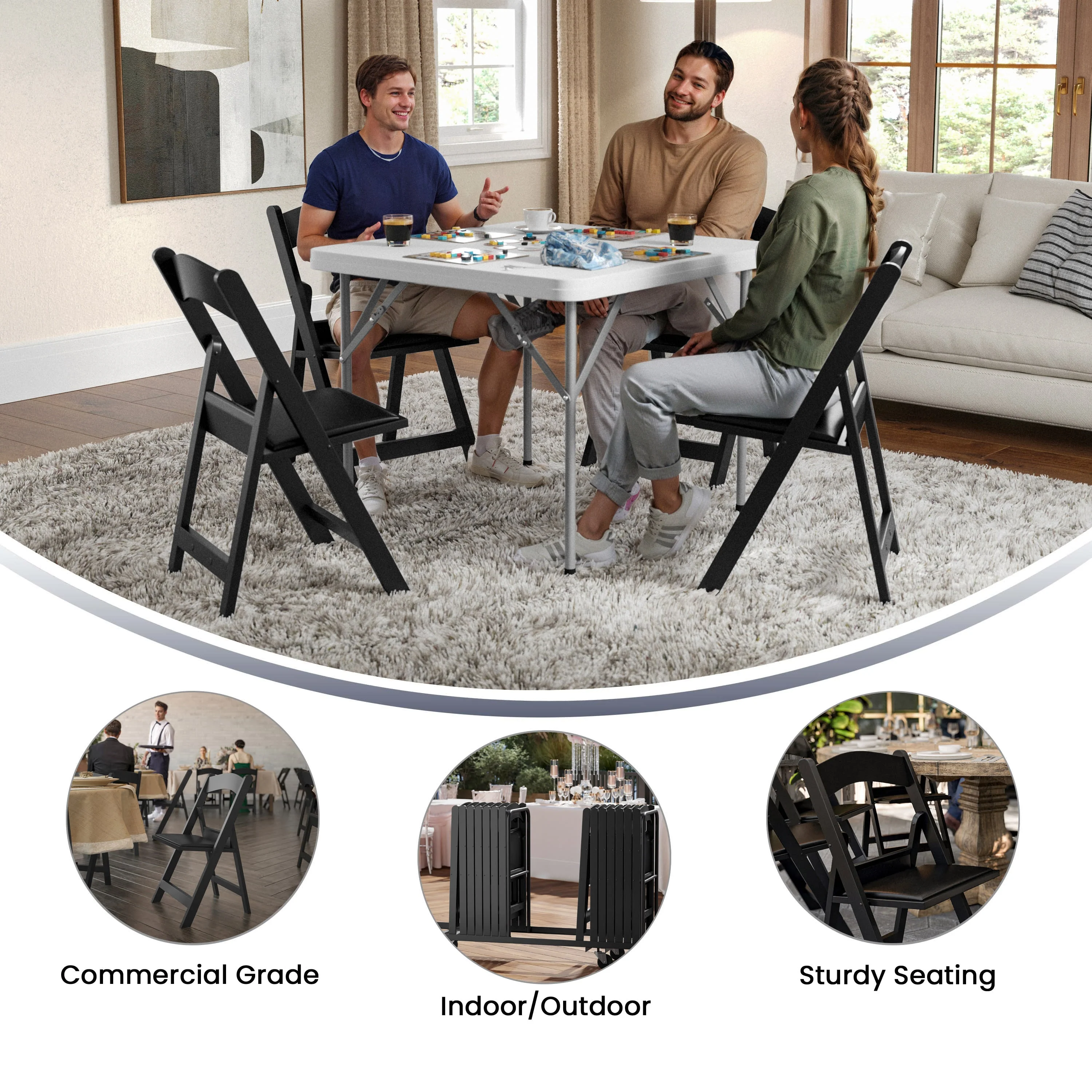 Hercules Folding Chair - Stackable Resin – 800LB Weight Capacity Event Chair - Image 61