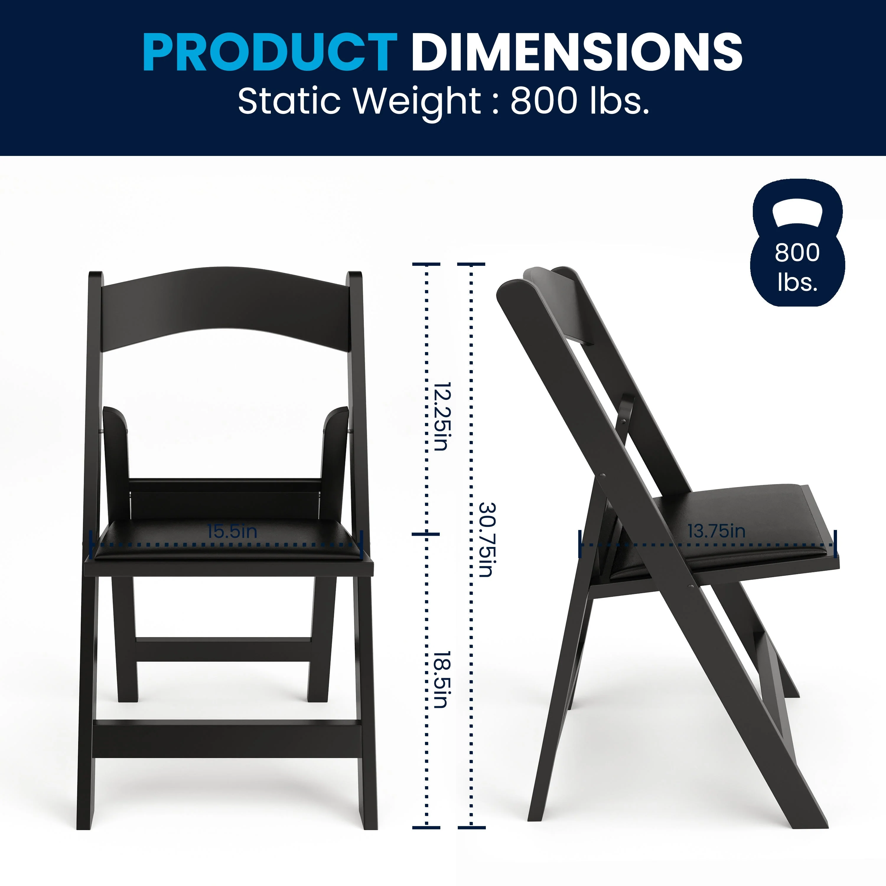 Hercules Folding Chair - Stackable Resin – 800LB Weight Capacity Event Chair - Image 63