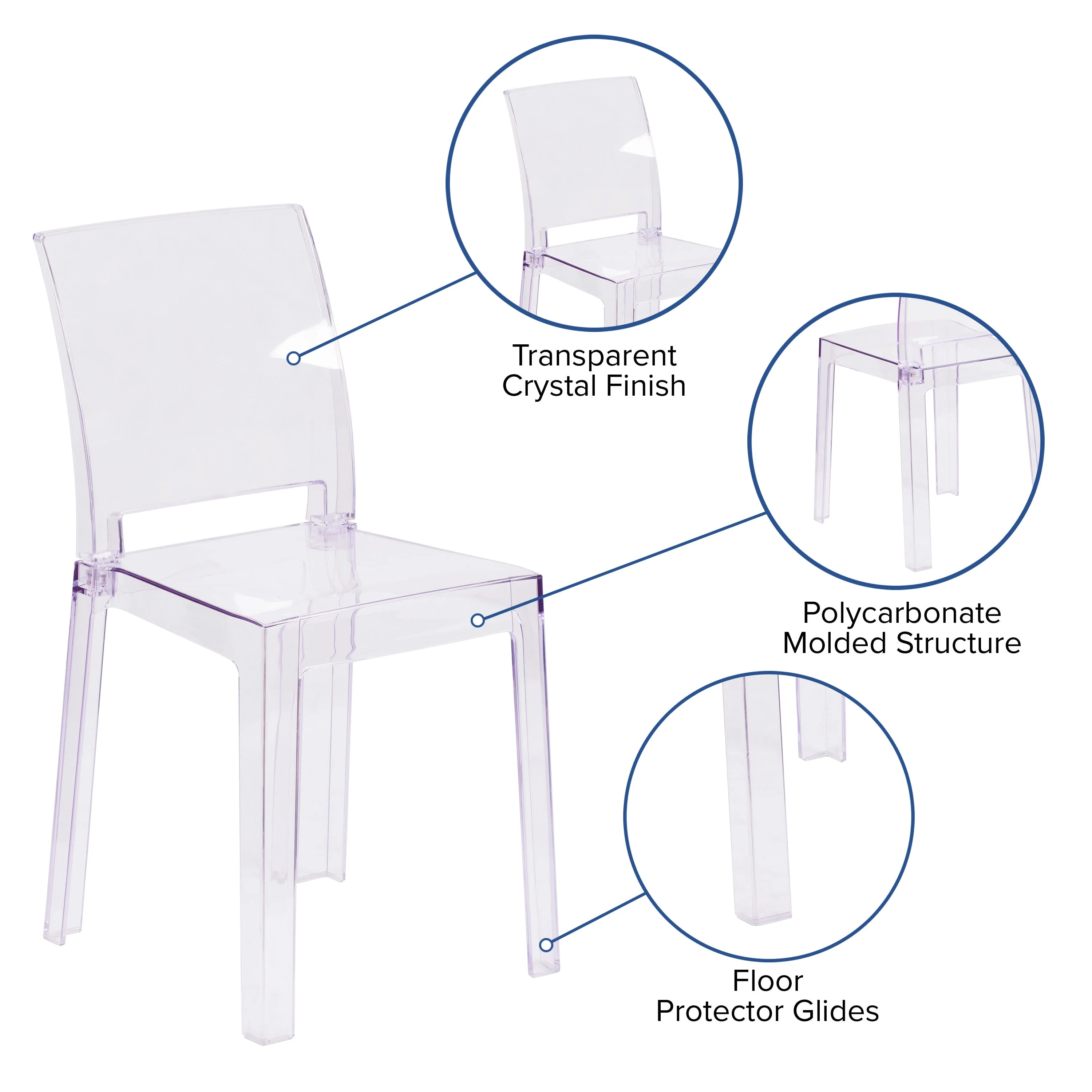 Ghost Chair with Square Back - Image 5