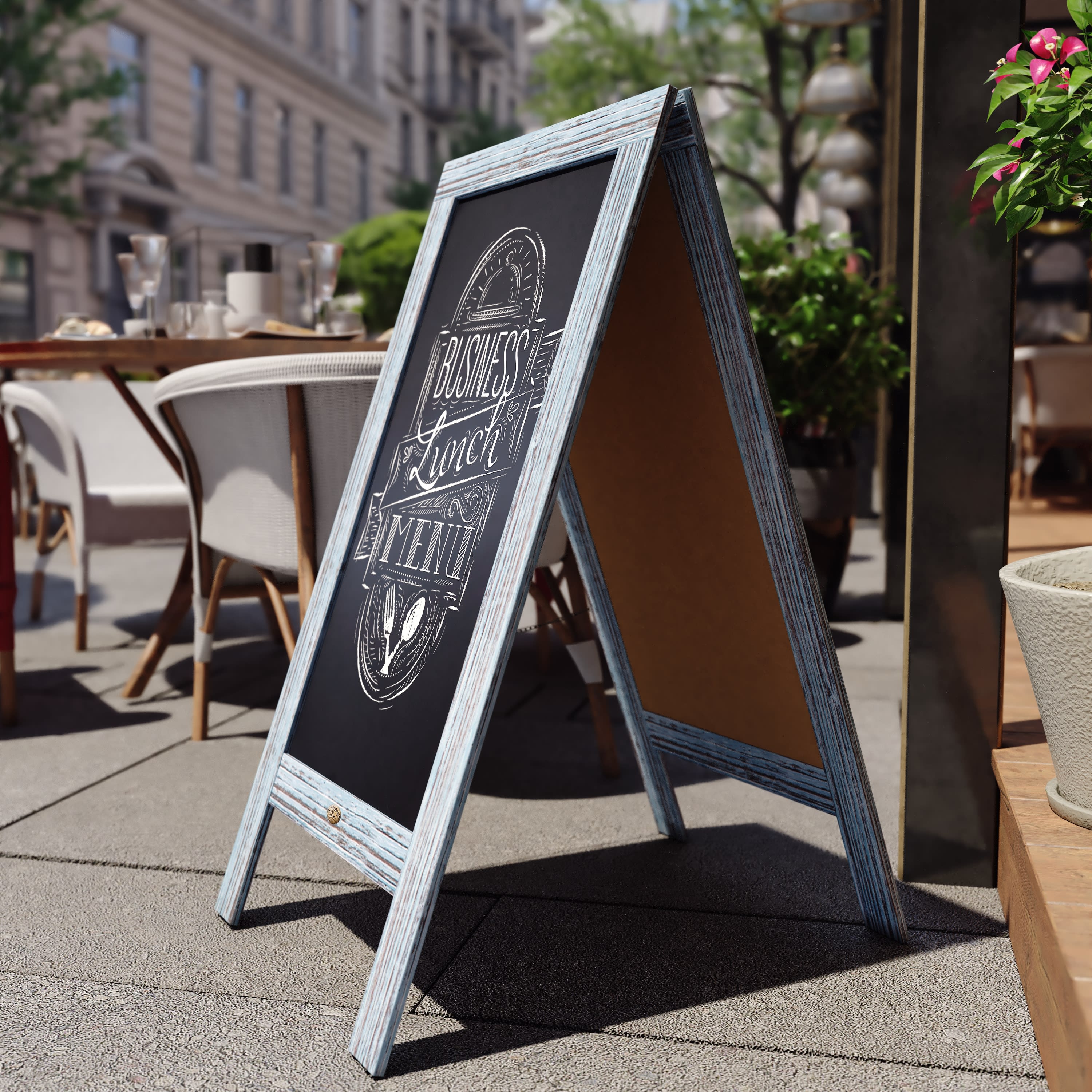Canterbury Vintage Wooden A-Frame Magnetic Indoor/Outdoor Chalkboard Sign, Freestanding Double Sided Extra Large Message Board - Image 111