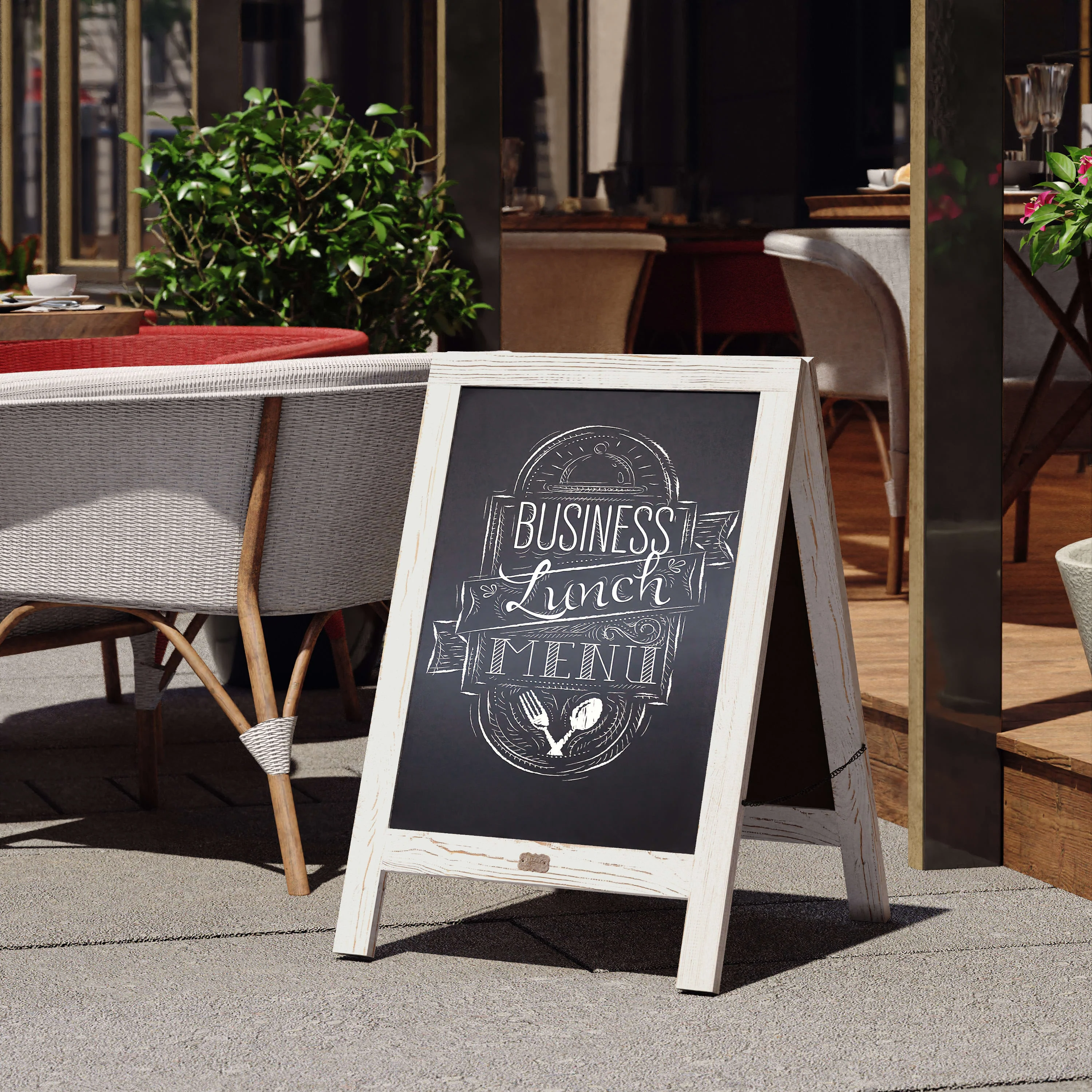 Canterbury Vintage Wooden A-Frame Magnetic Indoor/Outdoor Chalkboard Sign, Freestanding Double Sided Extra Large Message Board - Image 14
