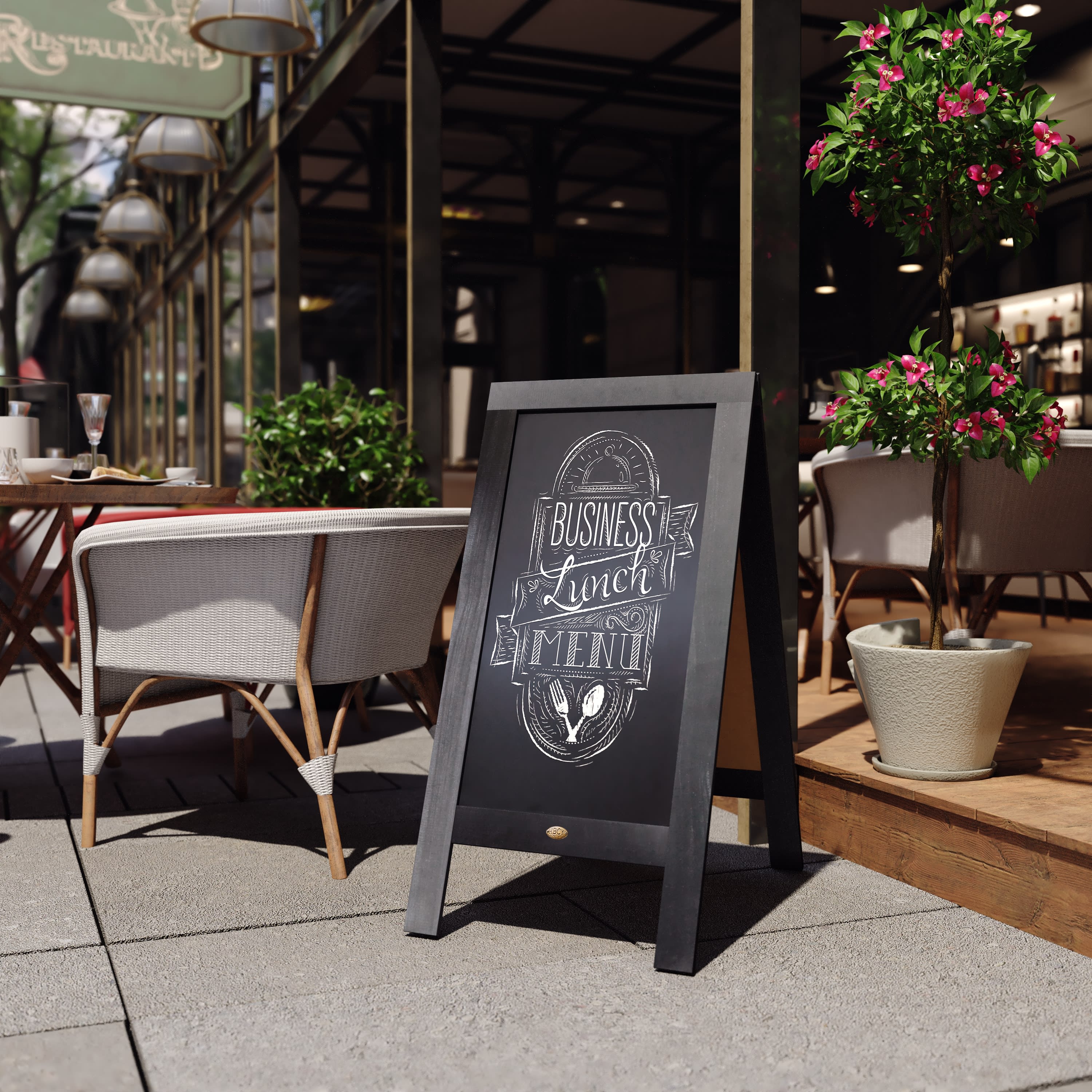 Canterbury Vintage Wooden A-Frame Magnetic Indoor/Outdoor Chalkboard Sign, Freestanding Double Sided Extra Large Message Board - Image 141