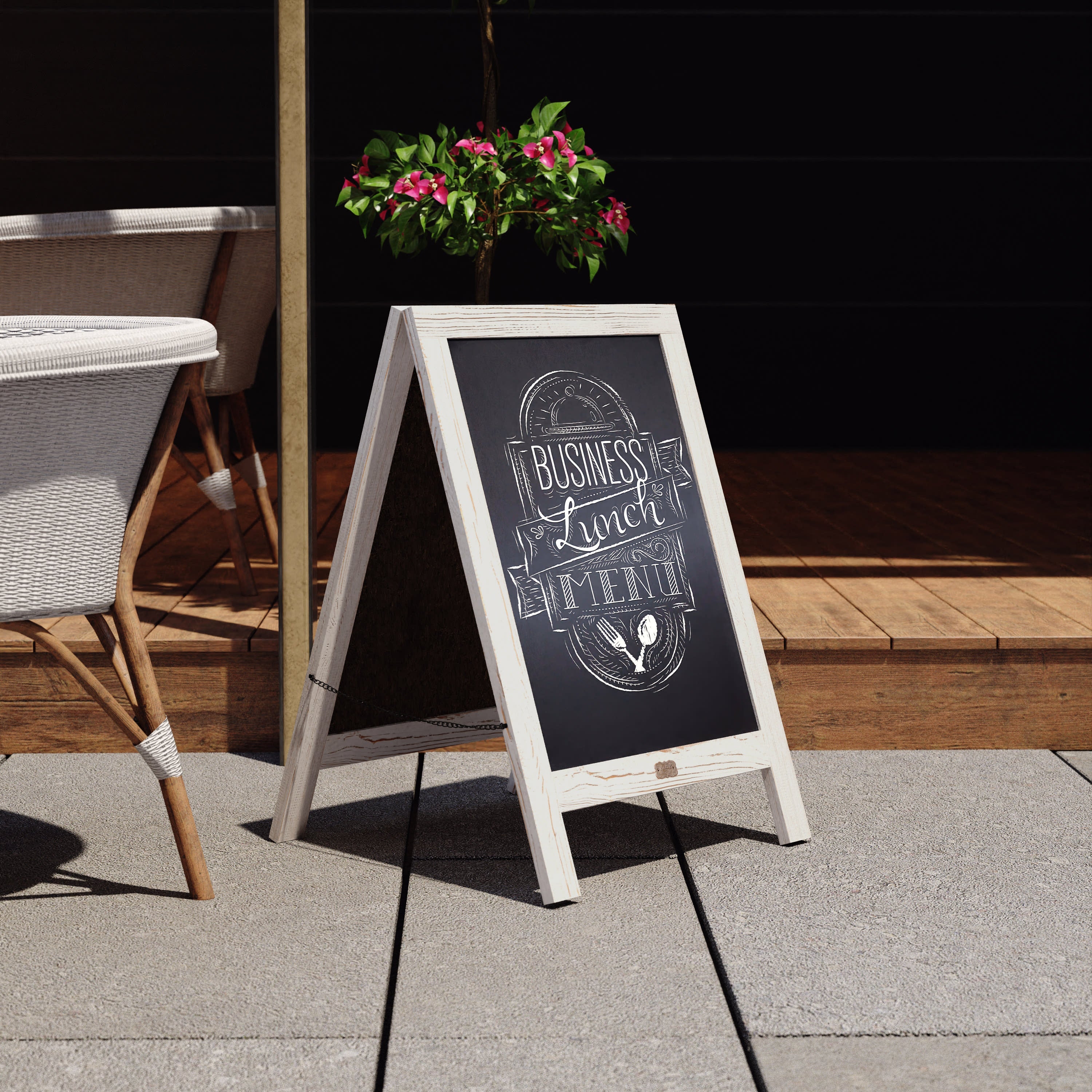 Canterbury Vintage Wooden A-Frame Magnetic Indoor/Outdoor Chalkboard Sign, Freestanding Double Sided Extra Large Message Board - Image 18