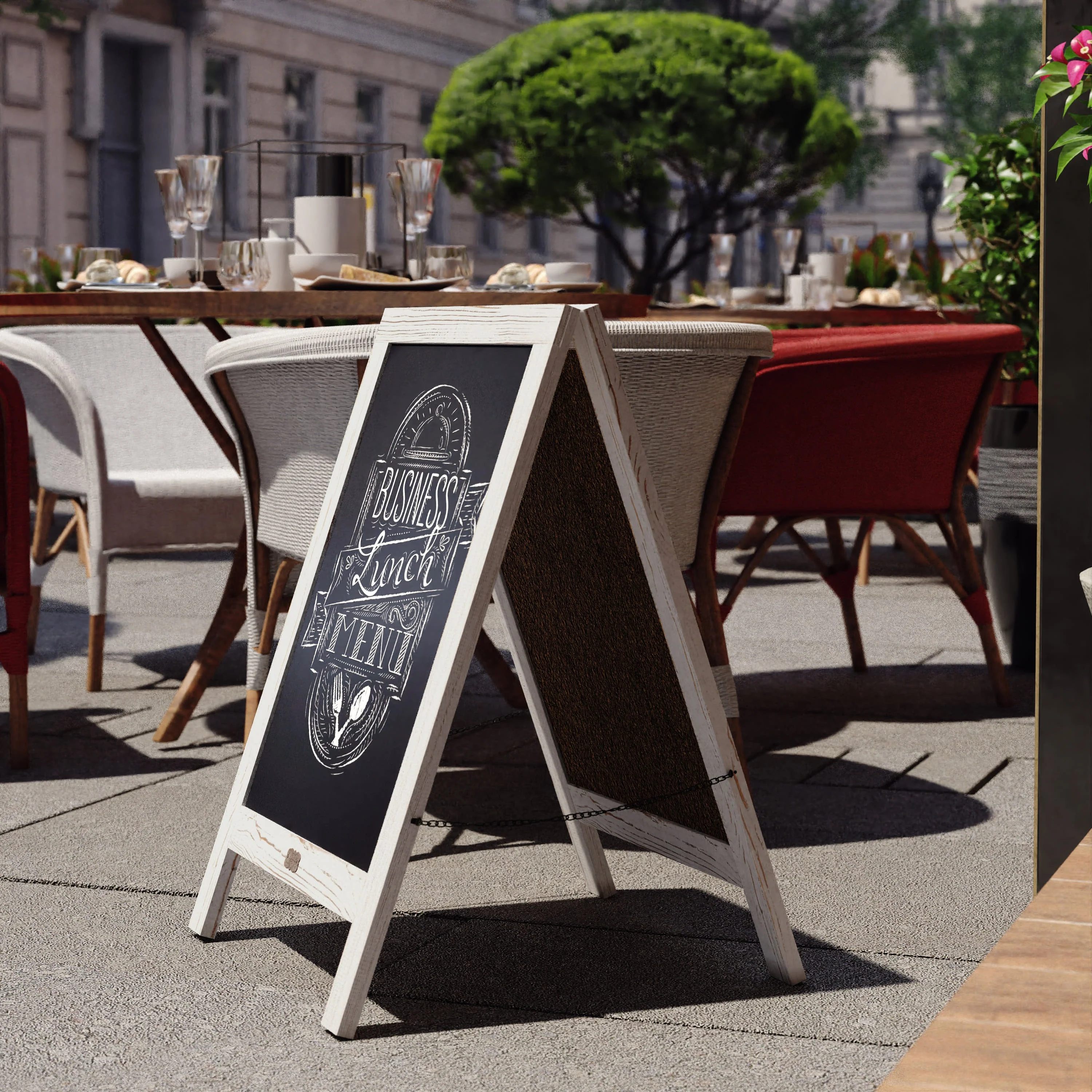 Canterbury Vintage Wooden A-Frame Magnetic Indoor/Outdoor Chalkboard Sign, Freestanding Double Sided Extra Large Message Board - Image 19