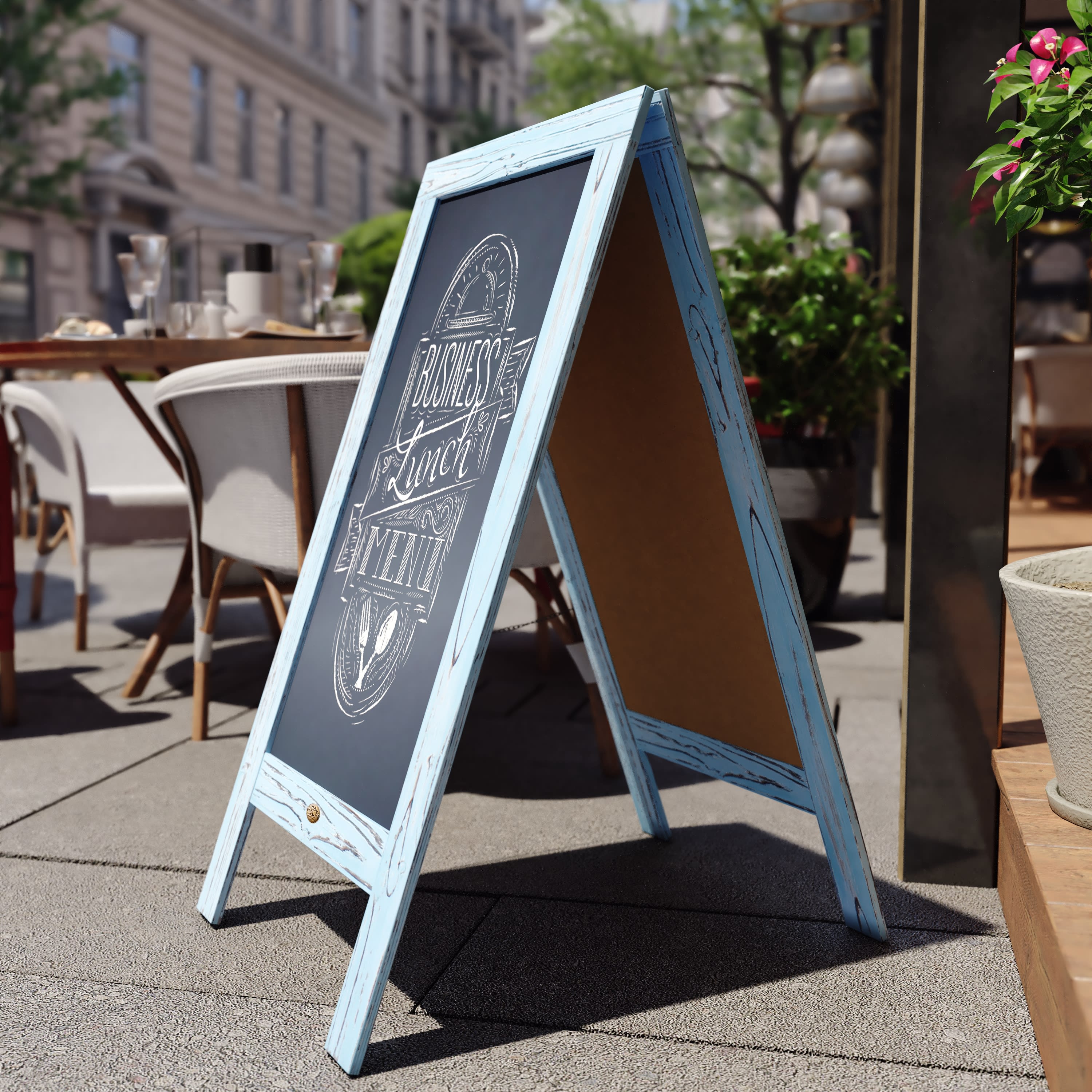 Canterbury Vintage Wooden A-Frame Magnetic Indoor/Outdoor Chalkboard Sign, Freestanding Double Sided Extra Large Message Board - Image 7