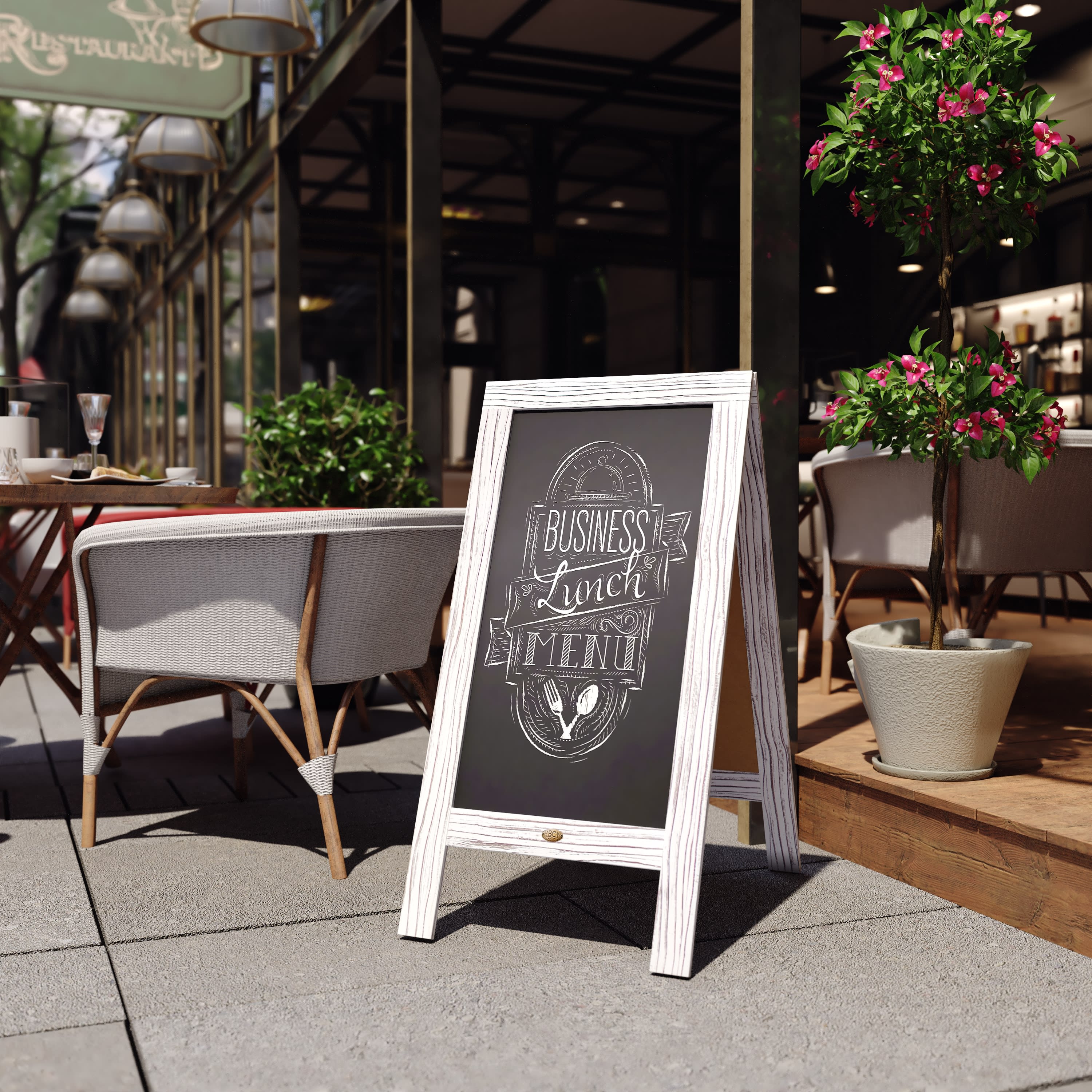 Canterbury Vintage Wooden A-Frame Magnetic Indoor/Outdoor Chalkboard Sign, Freestanding Double Sided Extra Large Message Board - Image 70
