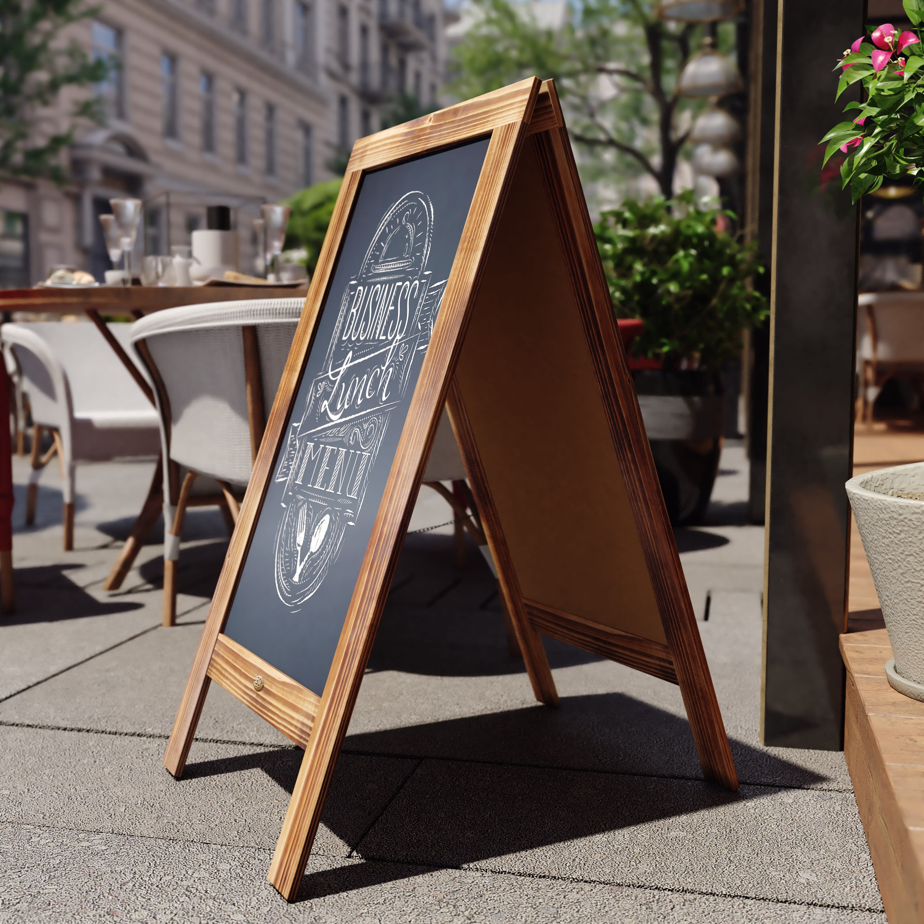 Canterbury Vintage Wooden A-Frame Magnetic Indoor/Outdoor Chalkboard Sign, Freestanding Double Sided Extra Large Message Board - Image 87