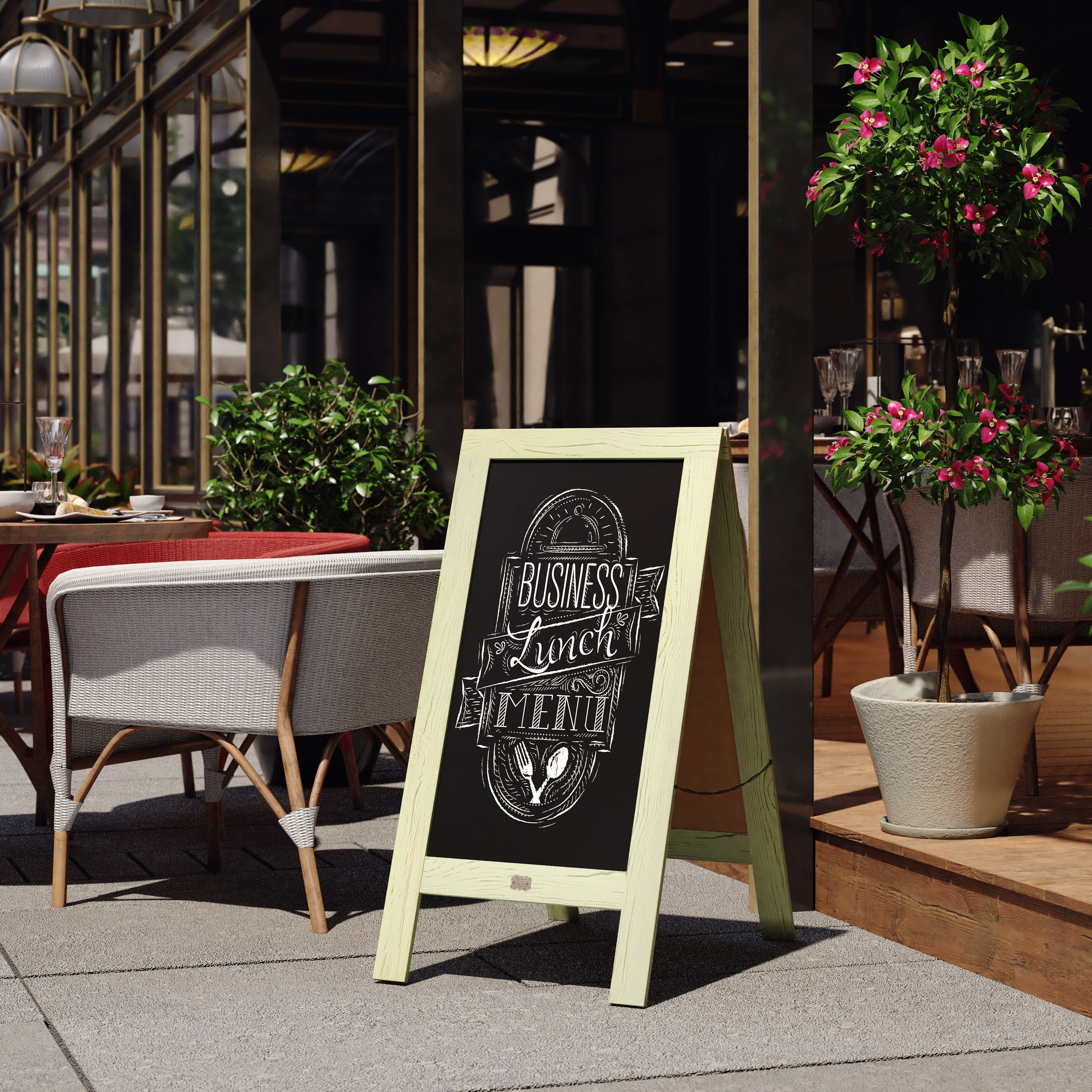 Canterbury Vintage Wooden A-Frame Magnetic Indoor/Outdoor Chalkboard Sign, Freestanding Double Sided Extra Large Message Board - Image 94