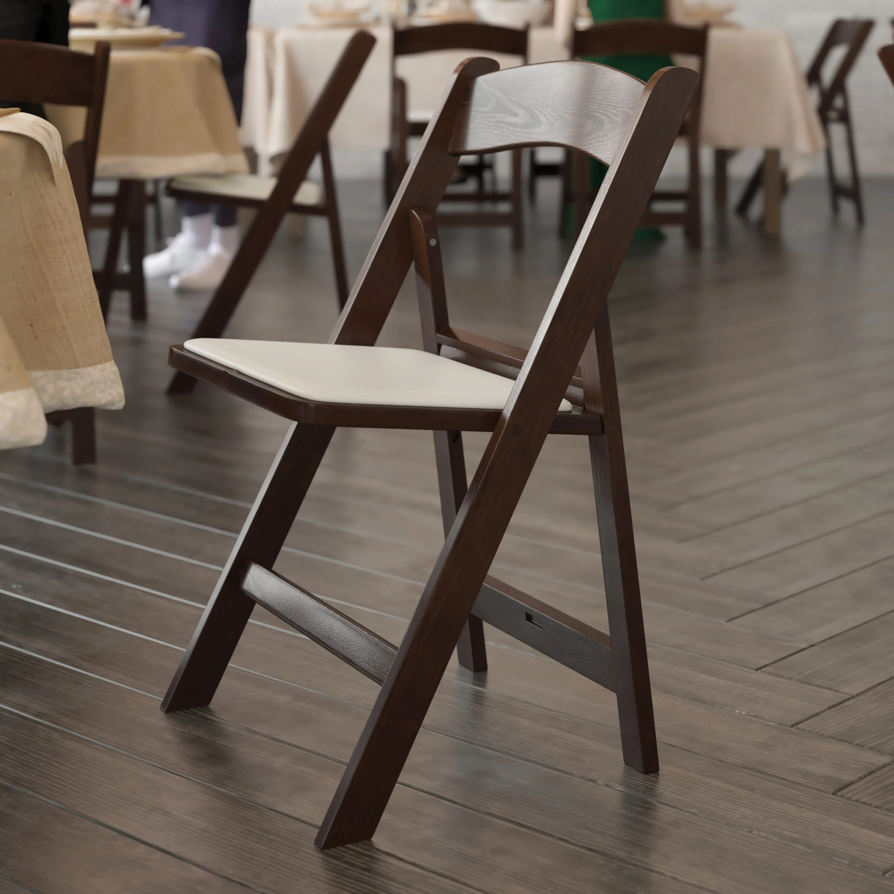 HERCULES Commercial Indoor/Outdoor Lightweight Wood Look Resin Folding Event Chair - Image 17