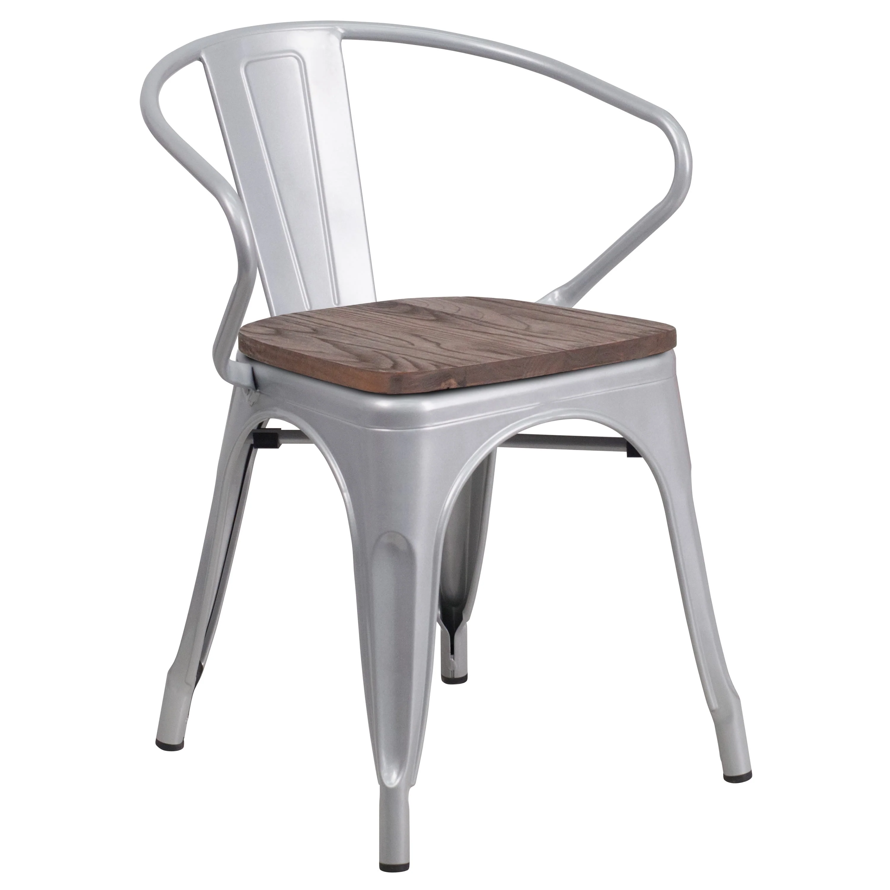 Metal Chair with Wood Seat and Arms - Image 50