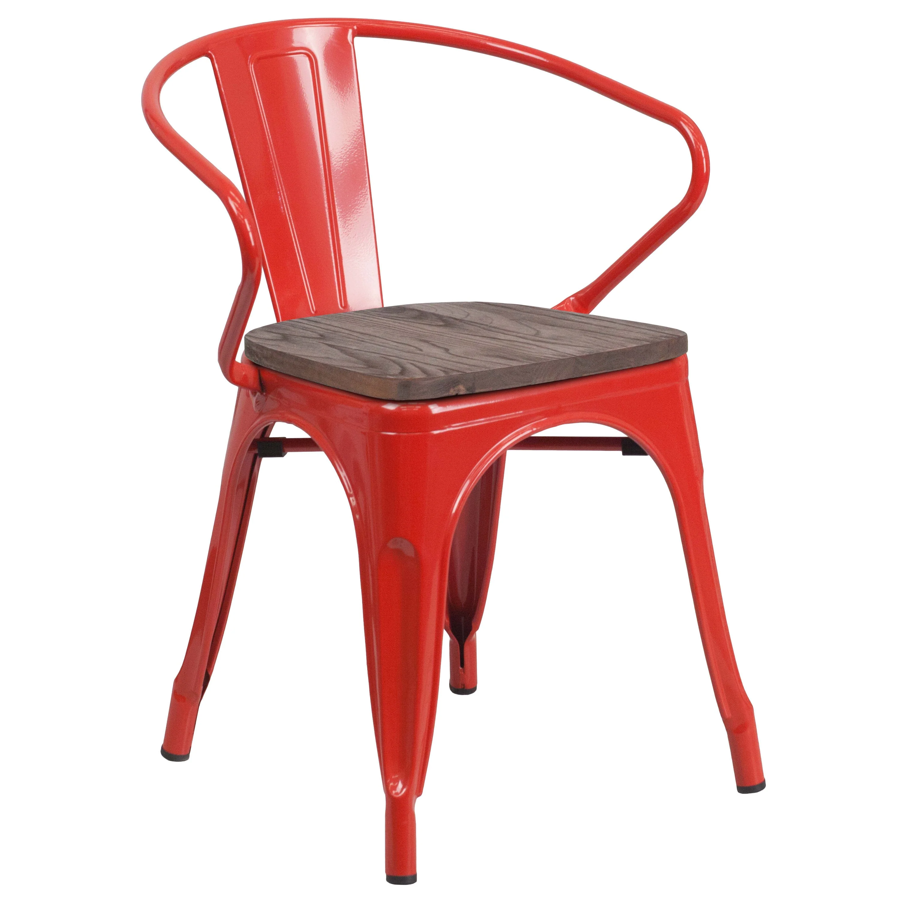 Metal Chair with Wood Seat and Arms - Image 83
