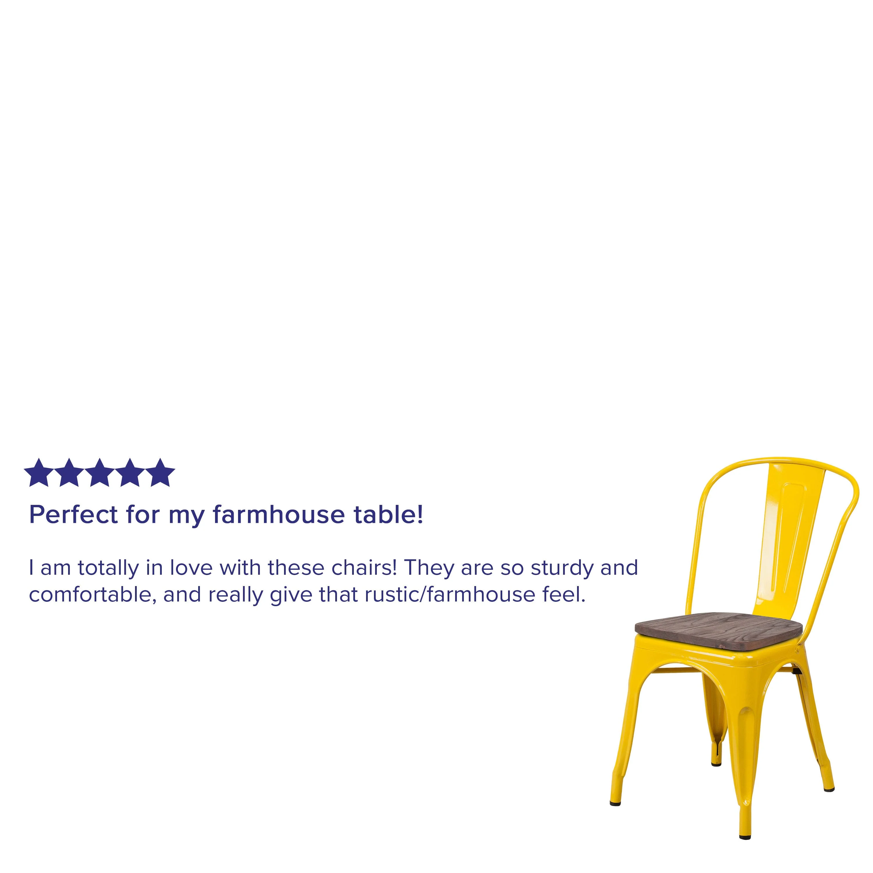Metal Stackable Chair with Wood Seat - Image 26