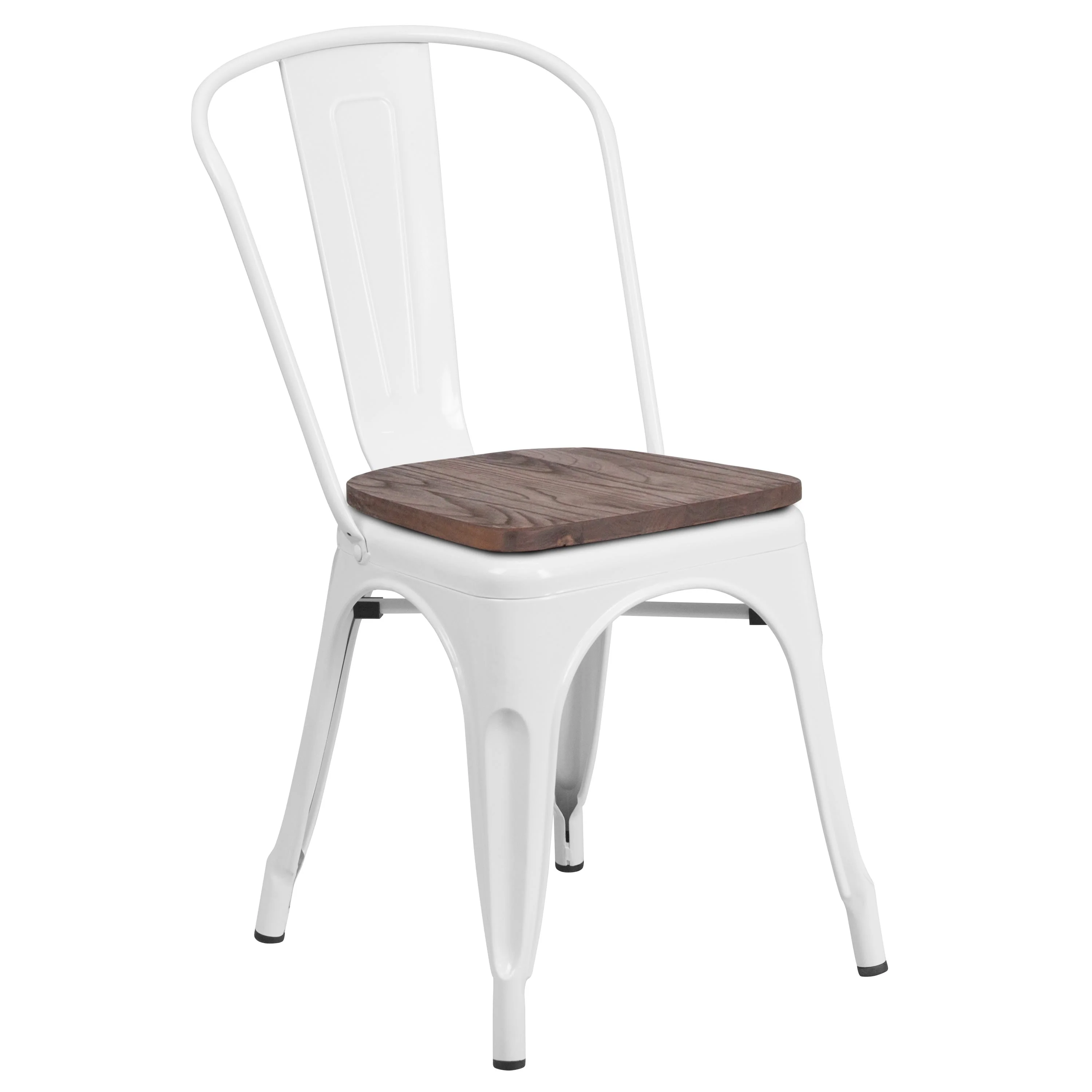 Metal Stackable Chair with Wood Seat - Image 68