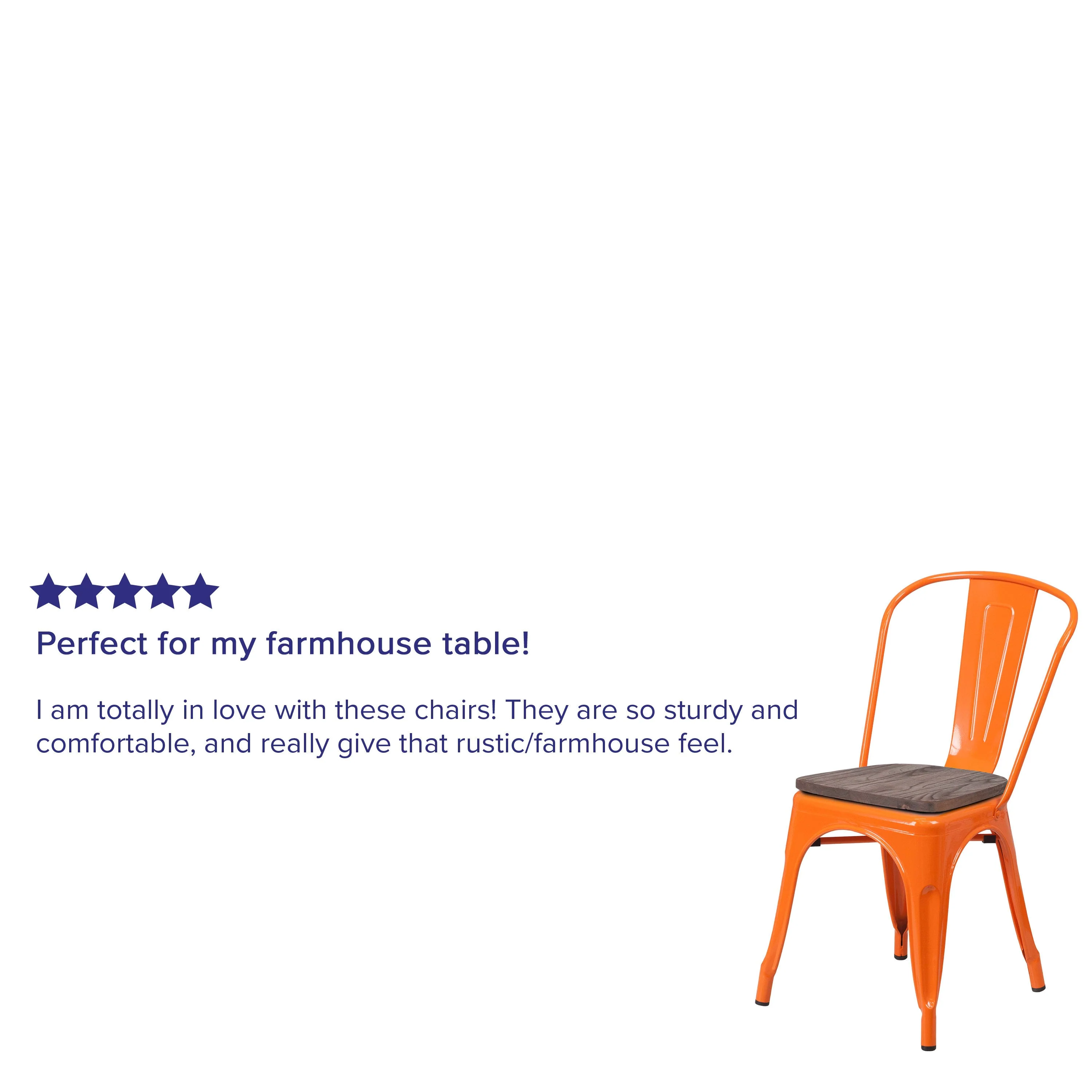 Metal Stackable Chair with Wood Seat - Image 82