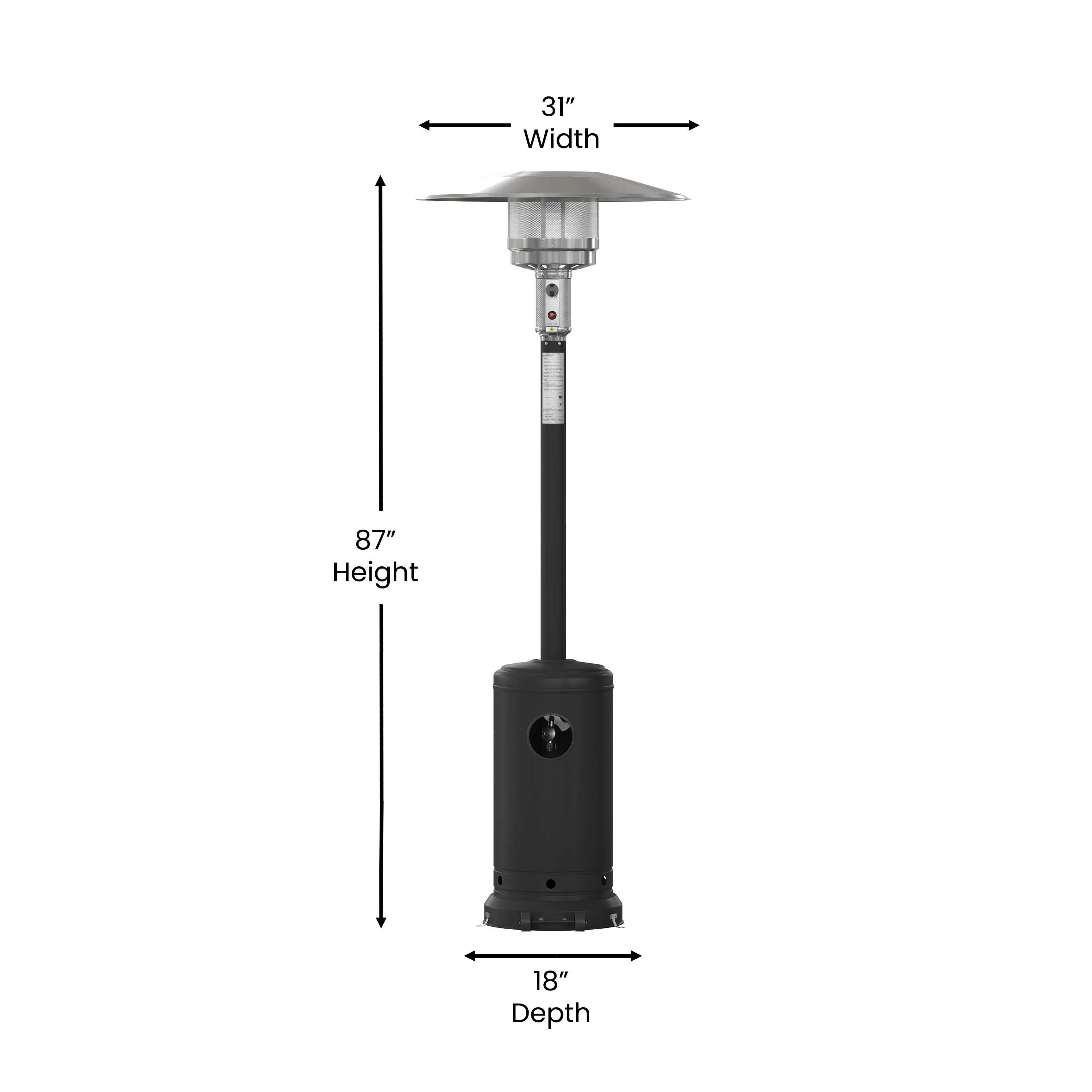 Sol Patio Outdoor Heating-Stainless Steel 40,000 BTU Propane Heater with Wheels for Commercial & Residential Use-7.5 Feet Tall - Image 31