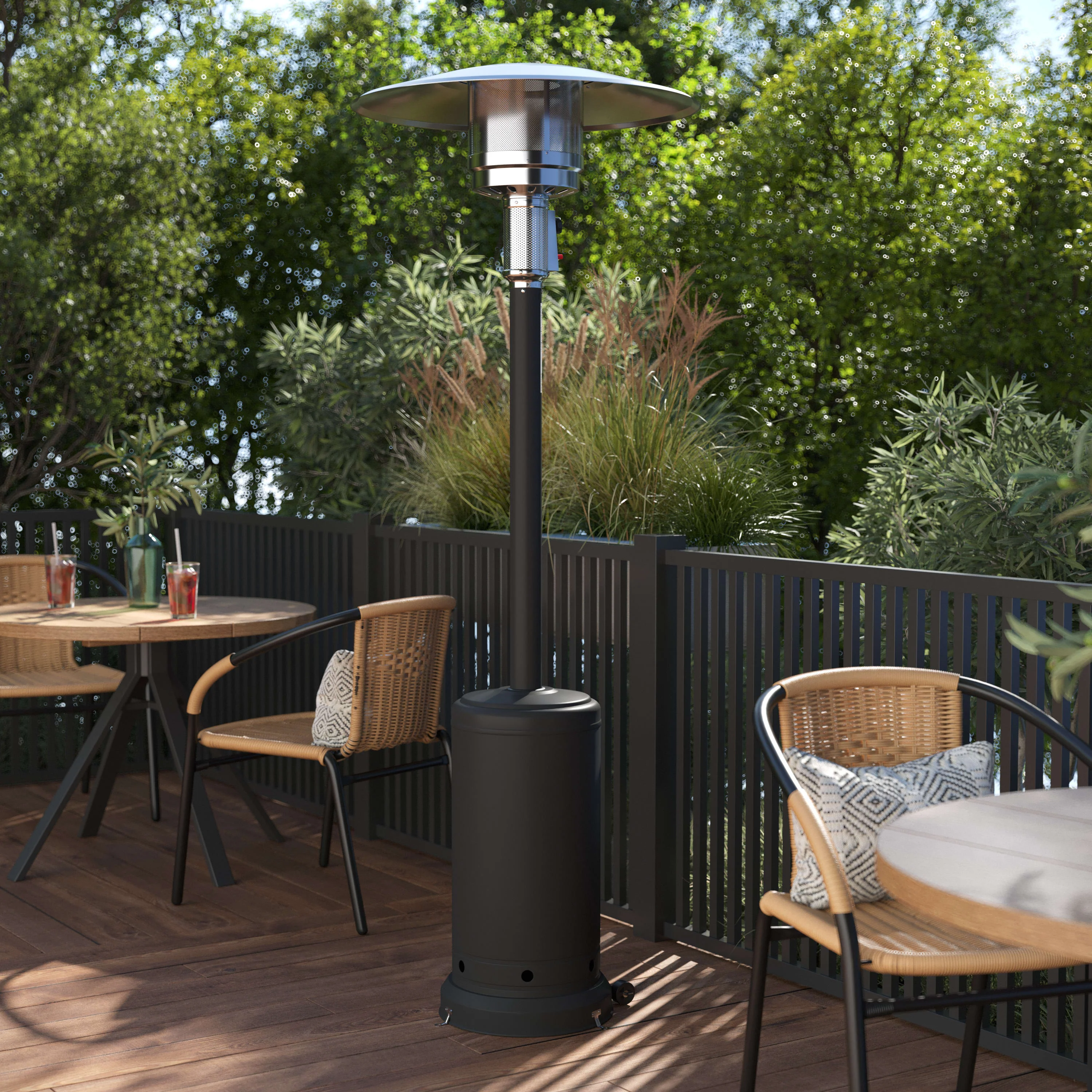 Sol Patio Outdoor Heating-Stainless Steel 40,000 BTU Propane Heater with Wheels for Commercial & Residential Use-7.5 Feet Tall - Image 32
