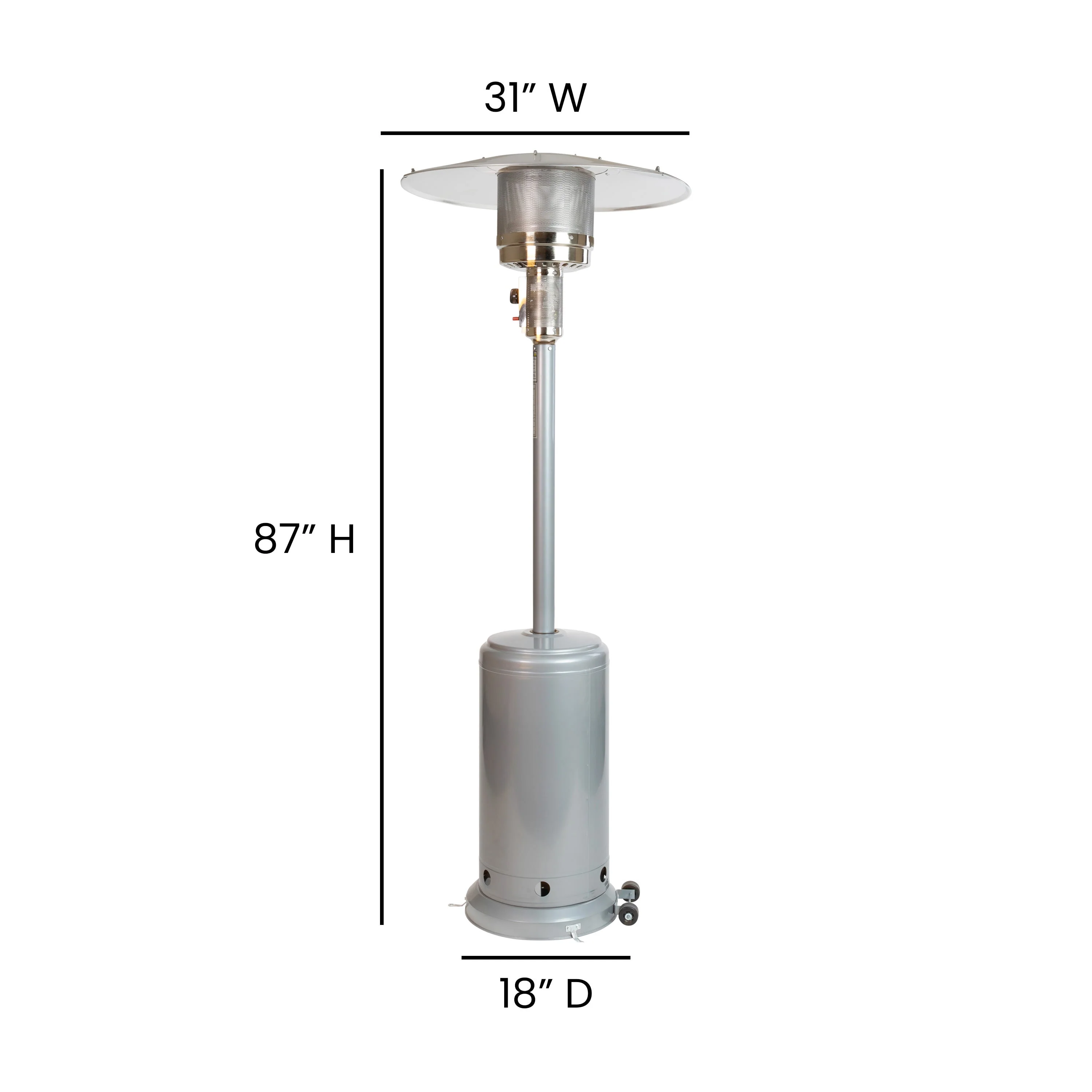 Sol Patio Outdoor Heating-Stainless Steel 40,000 BTU Propane Heater with Wheels for Commercial & Residential Use-7.5 Feet Tall - Image 43