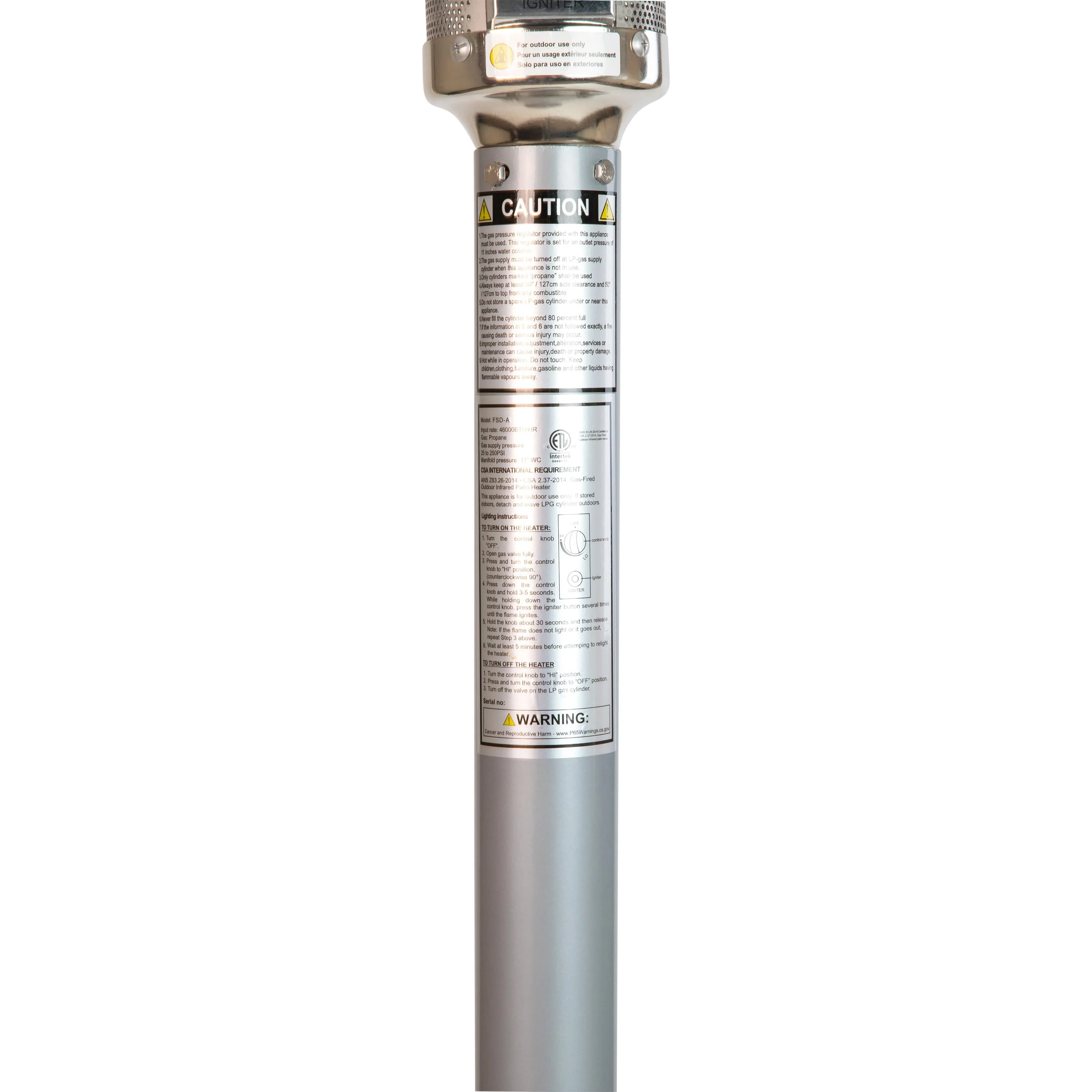 Sol Patio Outdoor Heating-Stainless Steel 40,000 BTU Propane Heater with Wheels for Commercial & Residential Use-7.5 Feet Tall - Image 46