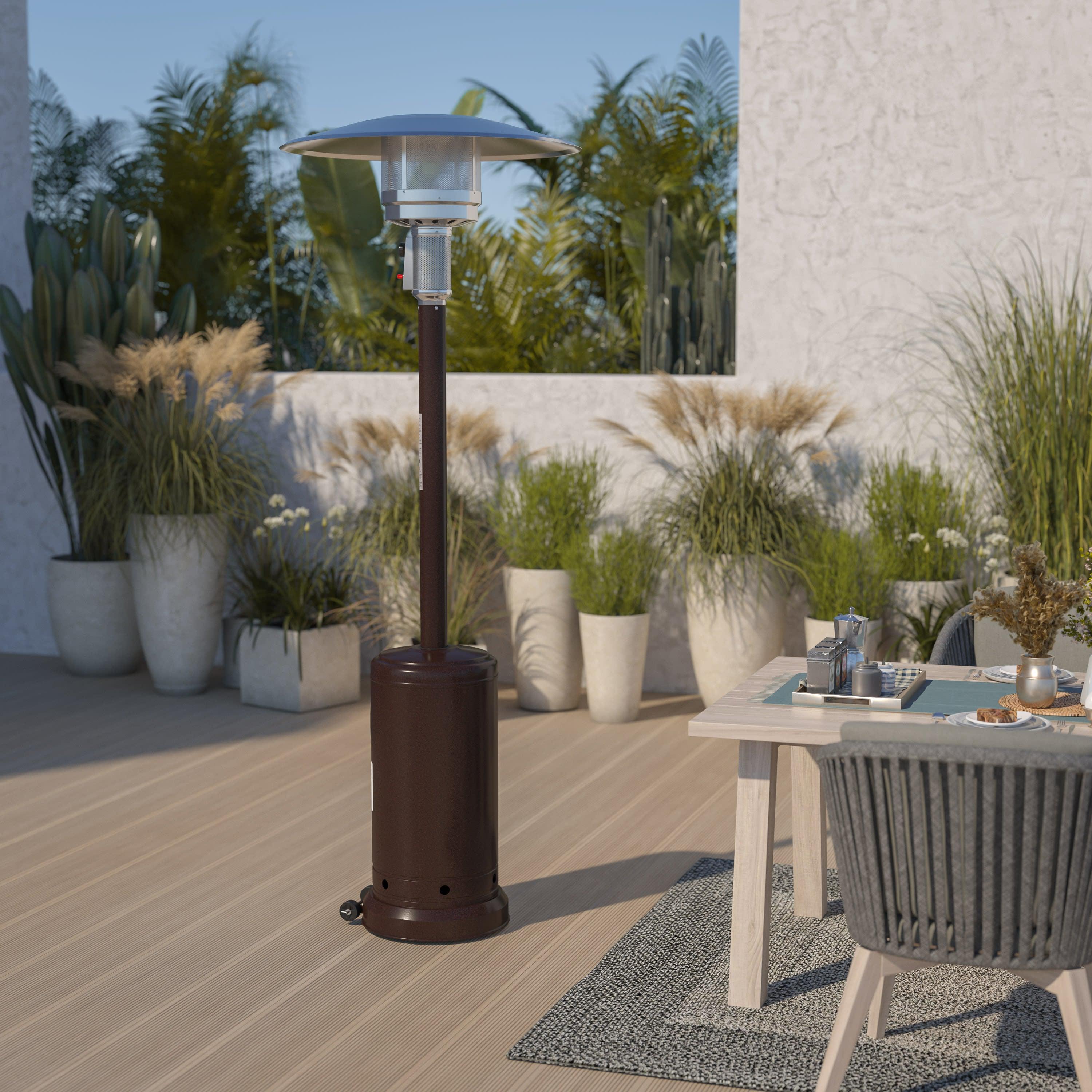 Sol Patio Outdoor Heating-Stainless Steel 40,000 BTU Propane Heater with Wheels for Commercial & Residential Use-7.5 Feet Tall - Image 6