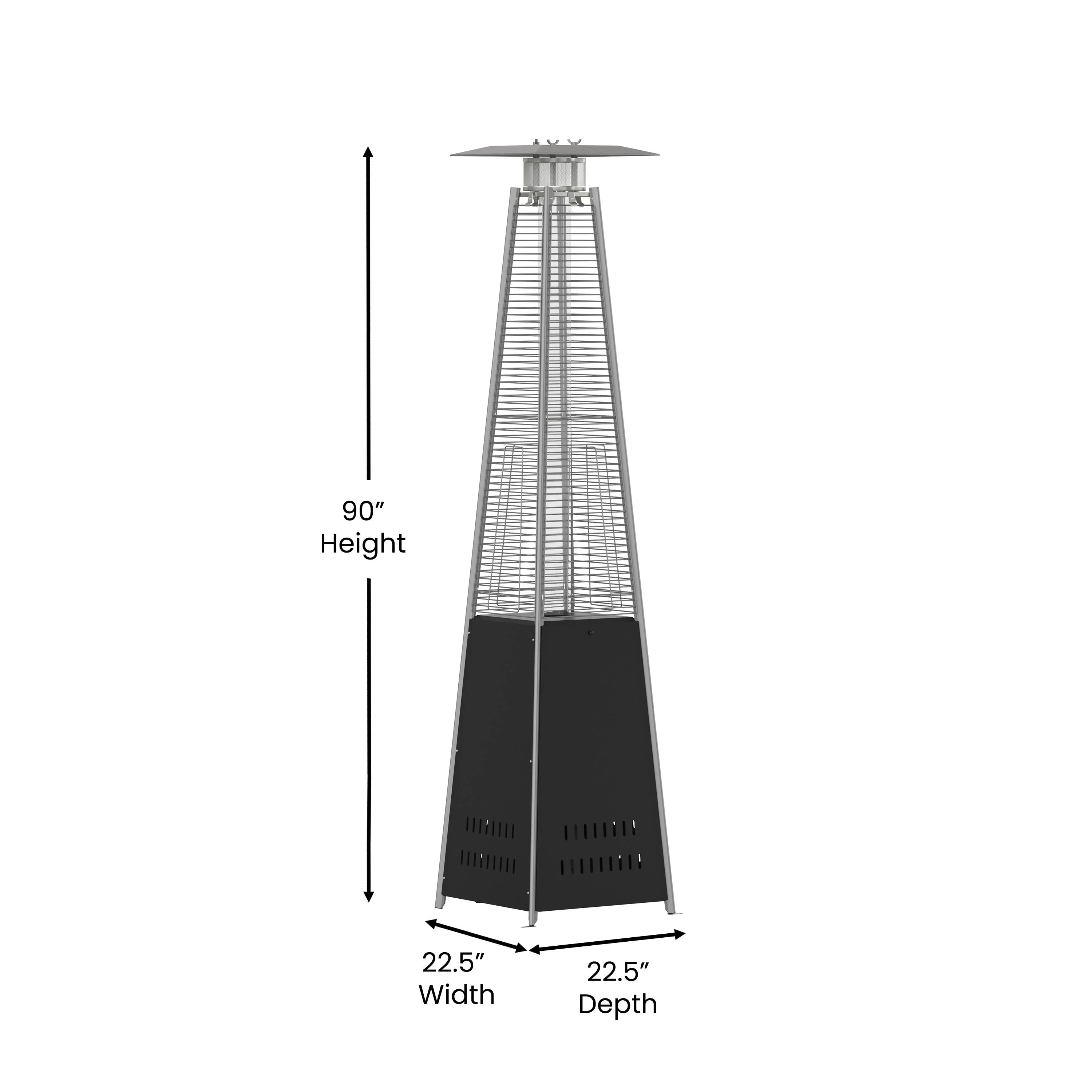 Sol Patio Outdoor Heating-Stainless Steel Pyramid 42,000 BTU Propane Heater with Wheels for Commercial & Residential Use - Image 18