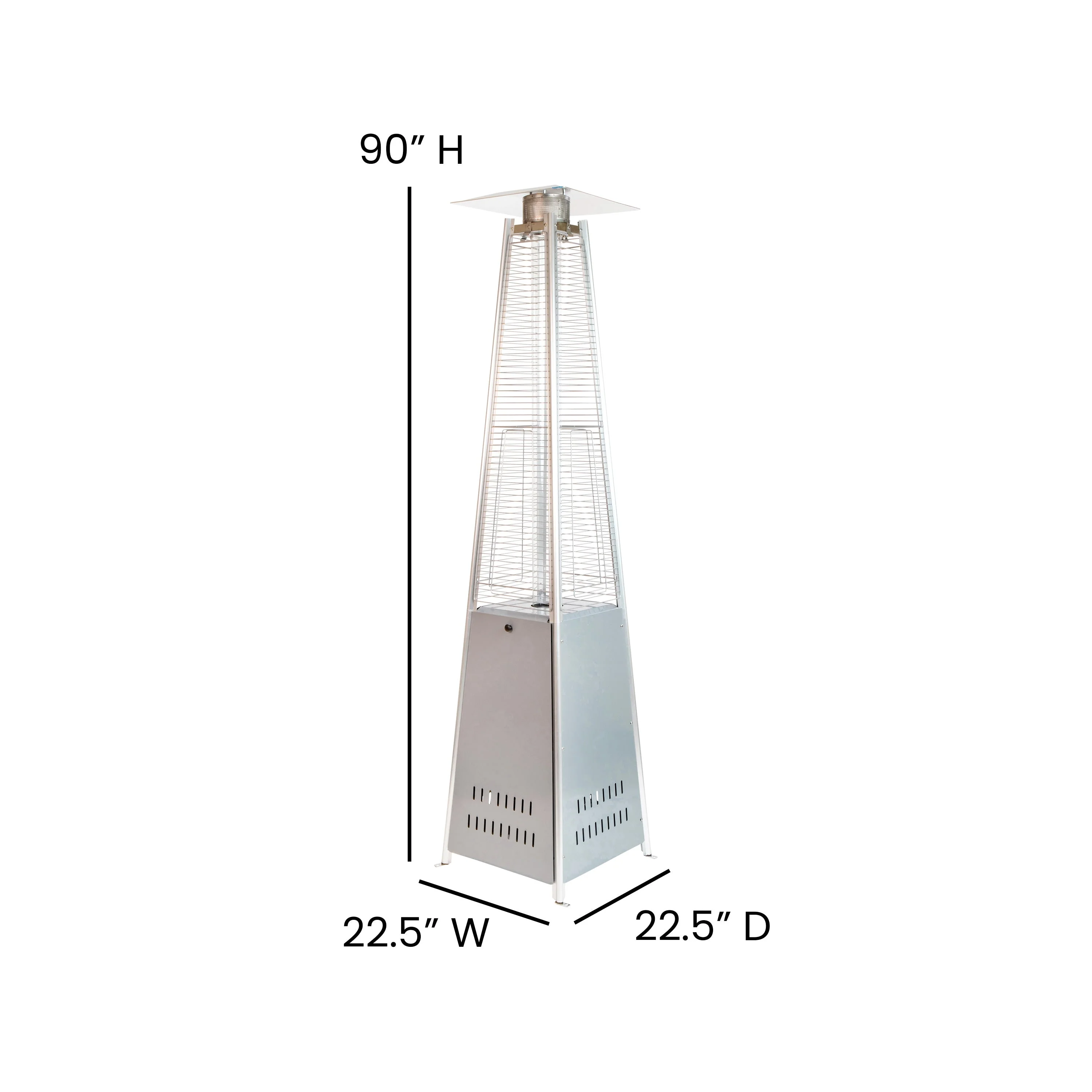 Sol Patio Outdoor Heating-Stainless Steel Pyramid 42,000 BTU Propane Heater with Wheels for Commercial & Residential Use - Image 40